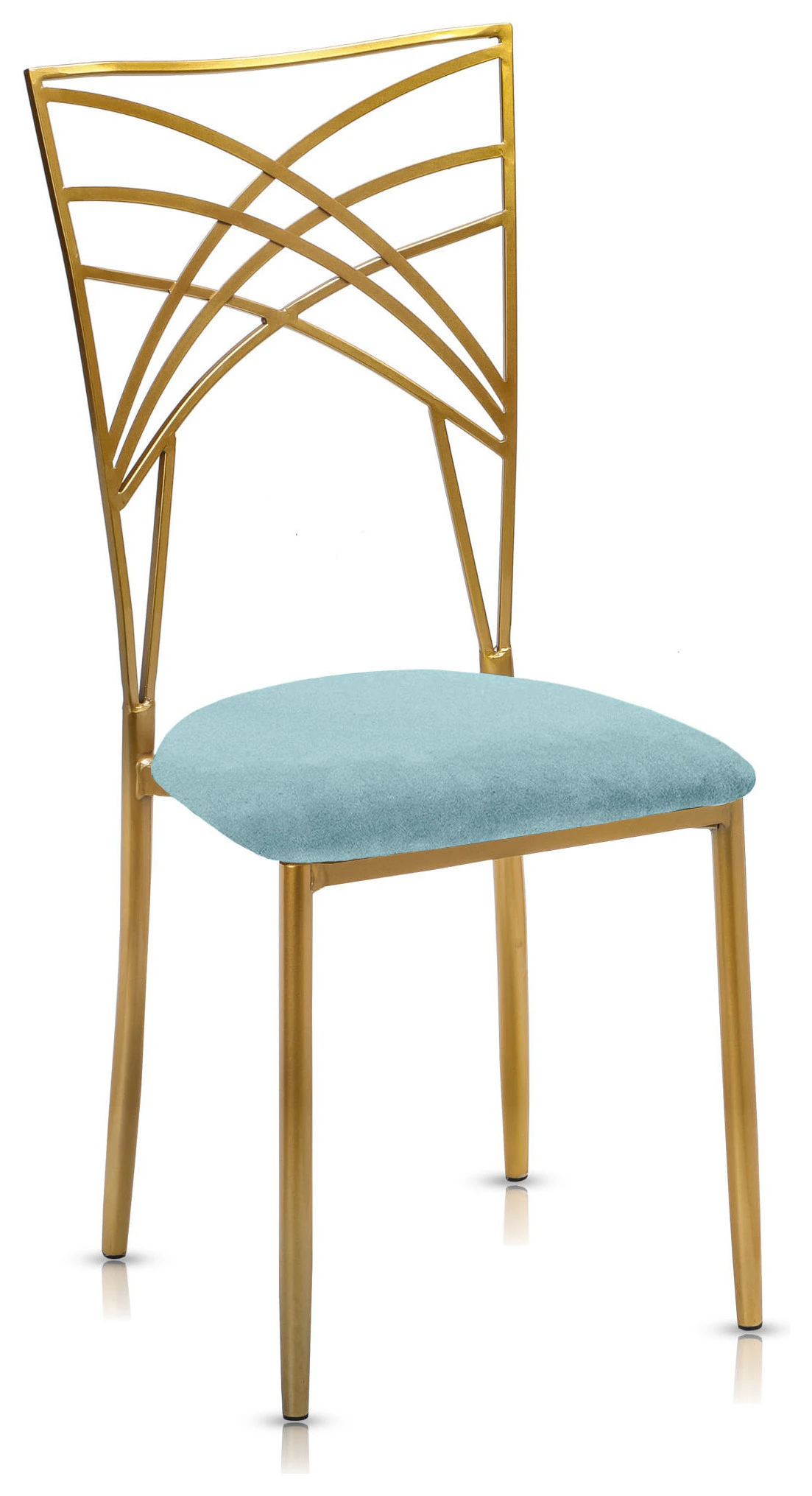 Стул «Хамелеон» золотой, мятная подушка из бархата