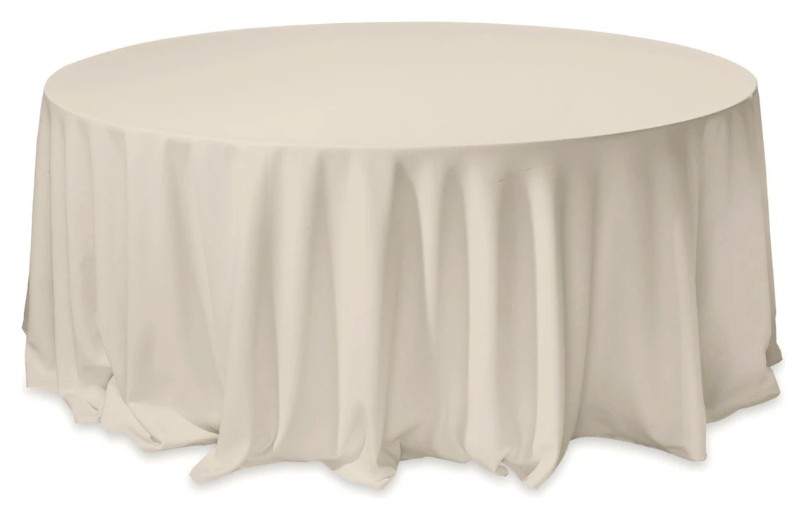 Скатерть круглая из матина экрю