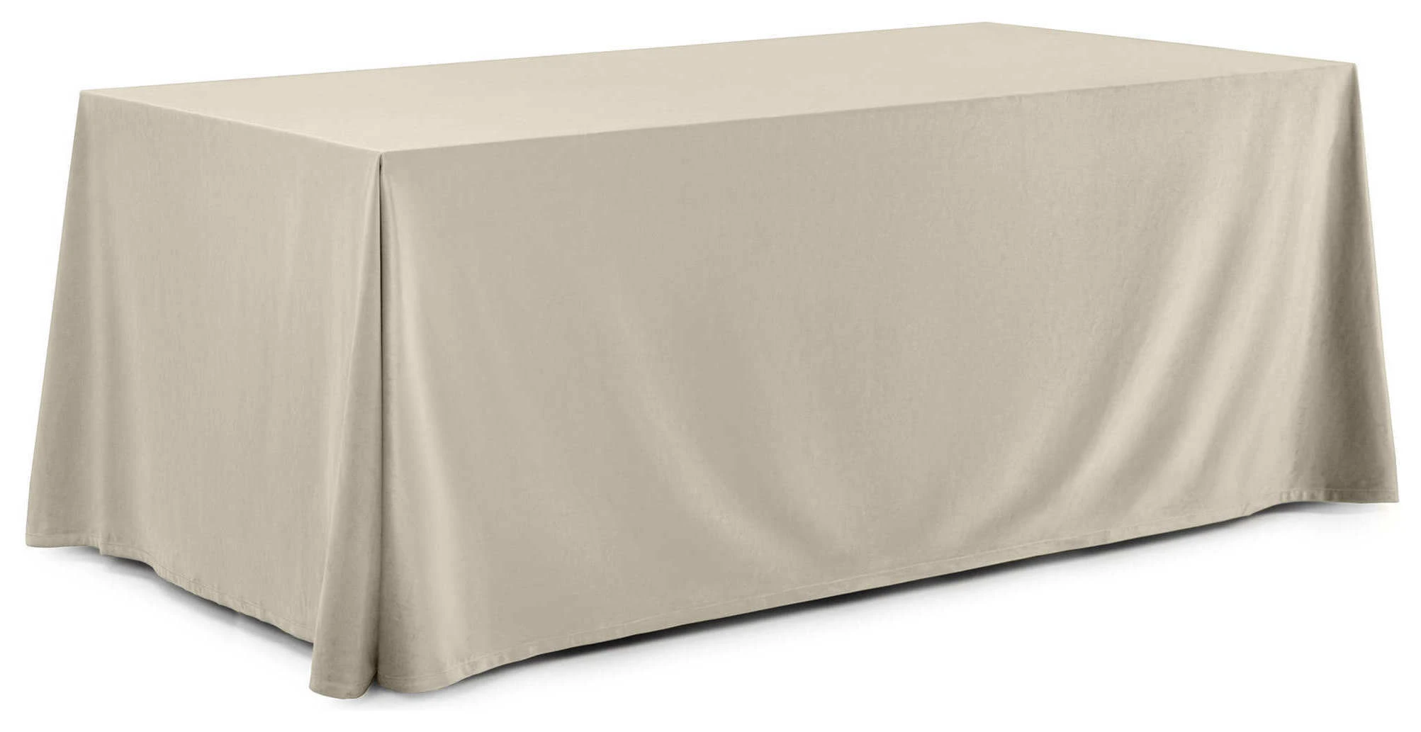 Скатерть прямая широкая бархатная светло-бежевая