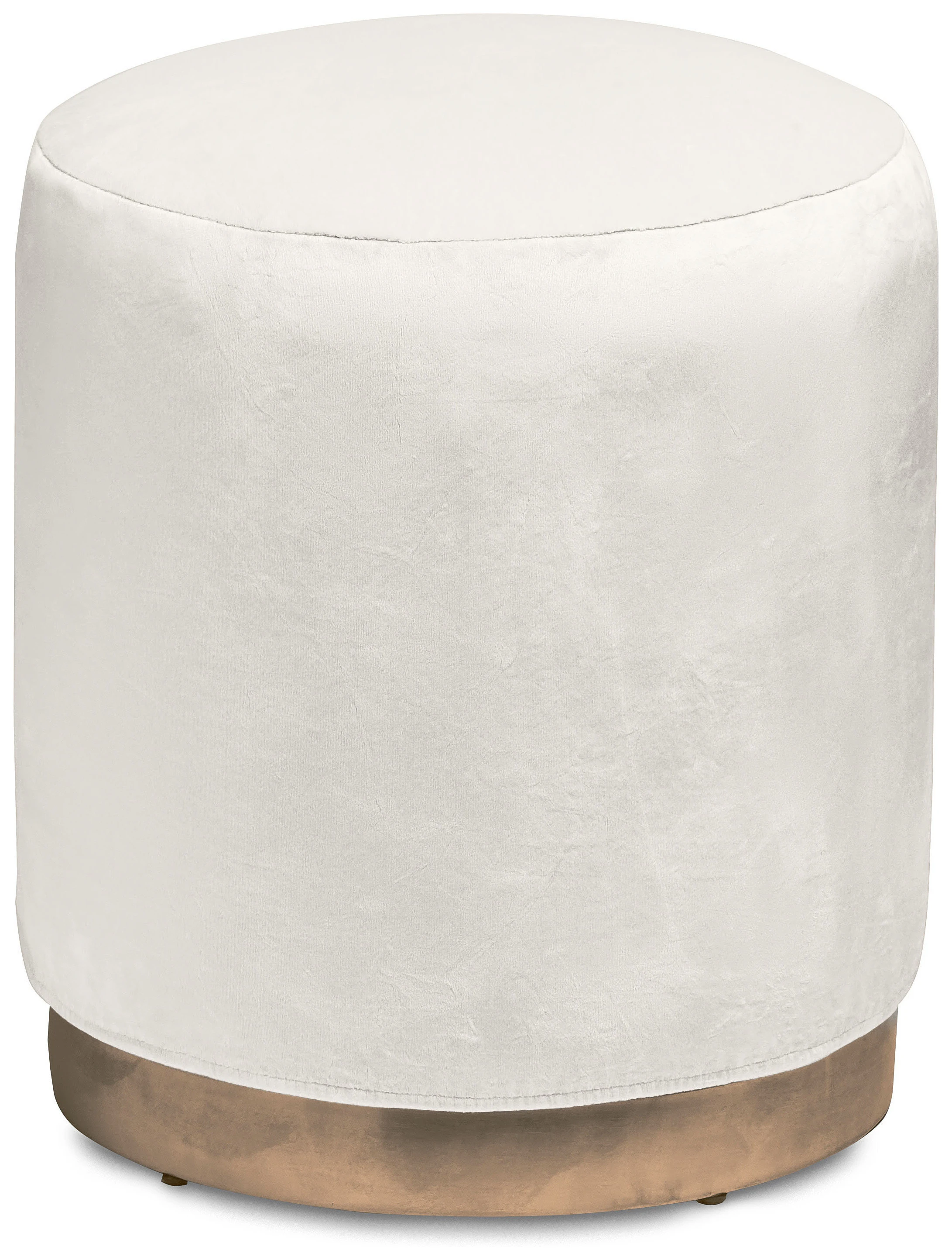 Пуф «Круг» золотой, молочный бархат