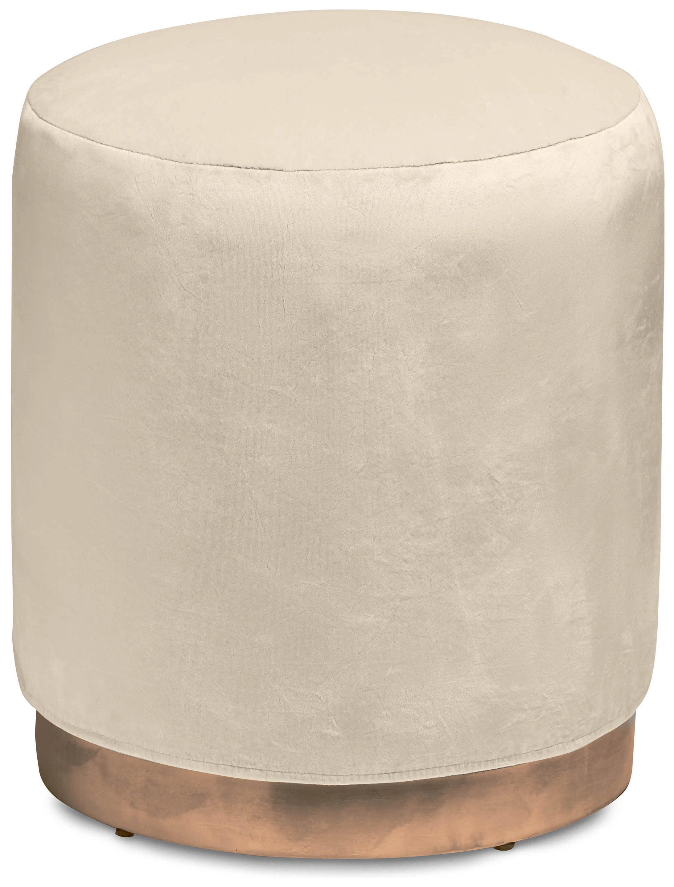 Пуф «Круг» золотой, светло-бежевый бархат