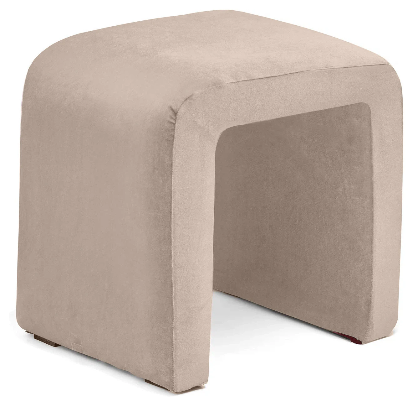 Чехол серо-бежевый теплый бархатный для п пуфа