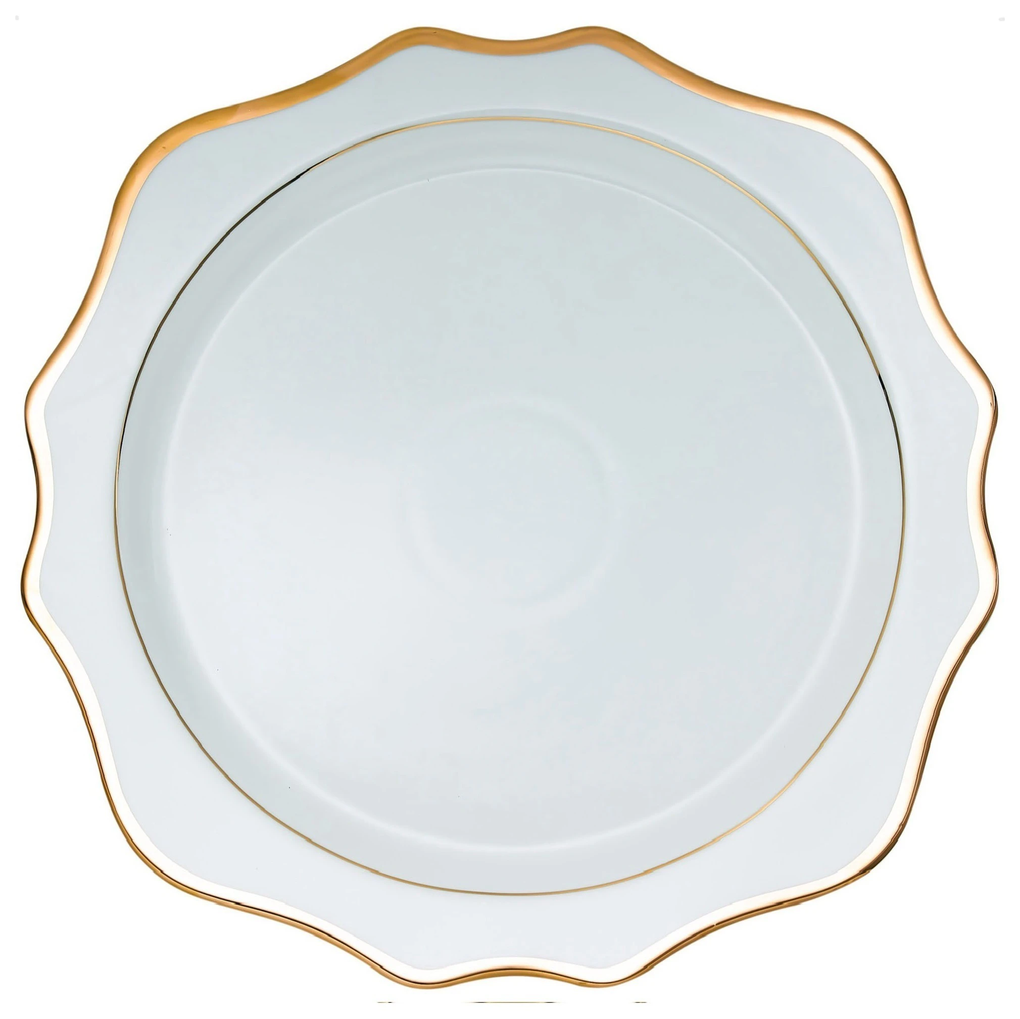 Подстановочная тарелка «Тайга» белая с золотым кантом