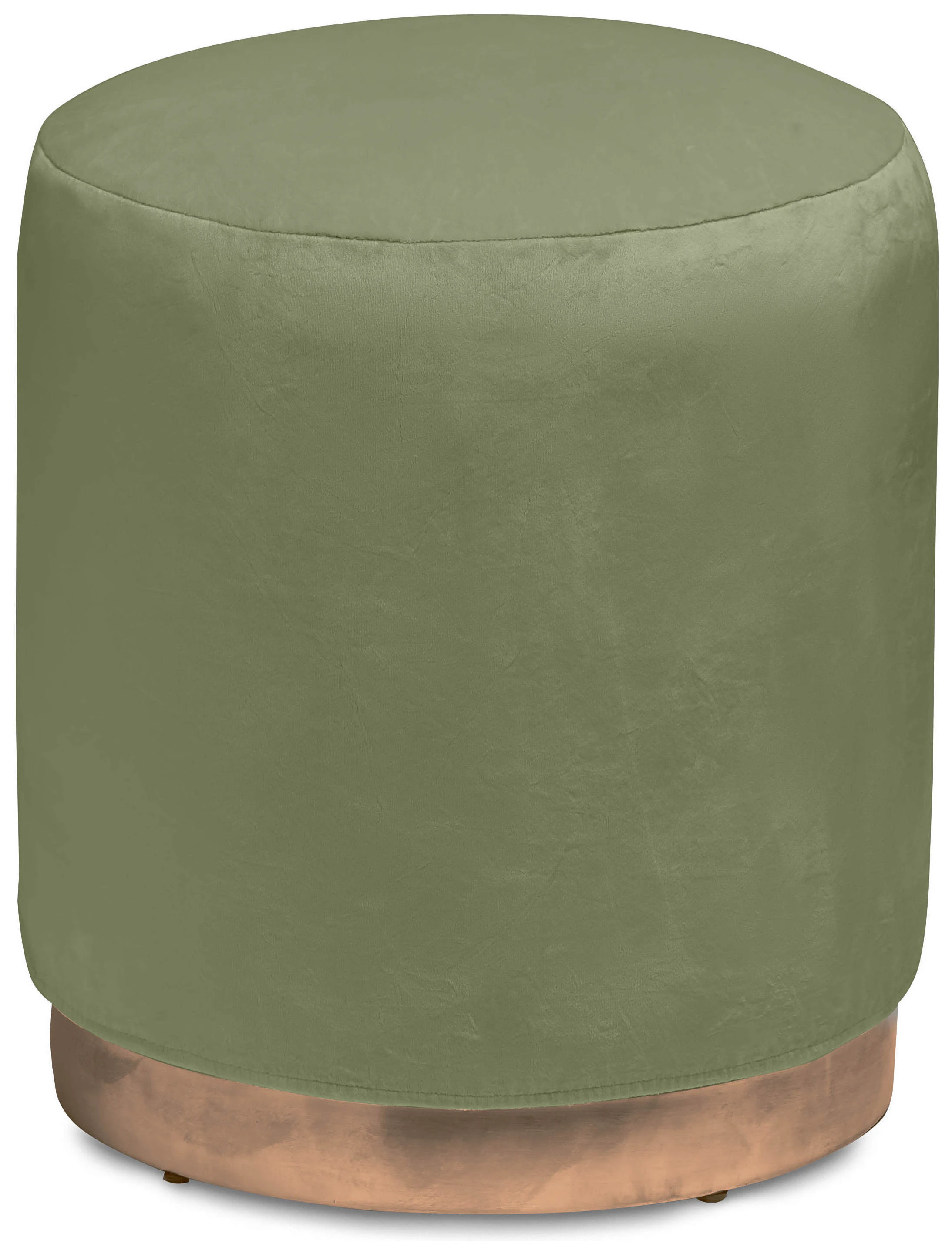 Чехол бархатный пыльно-зеленый для круглого пуфа
