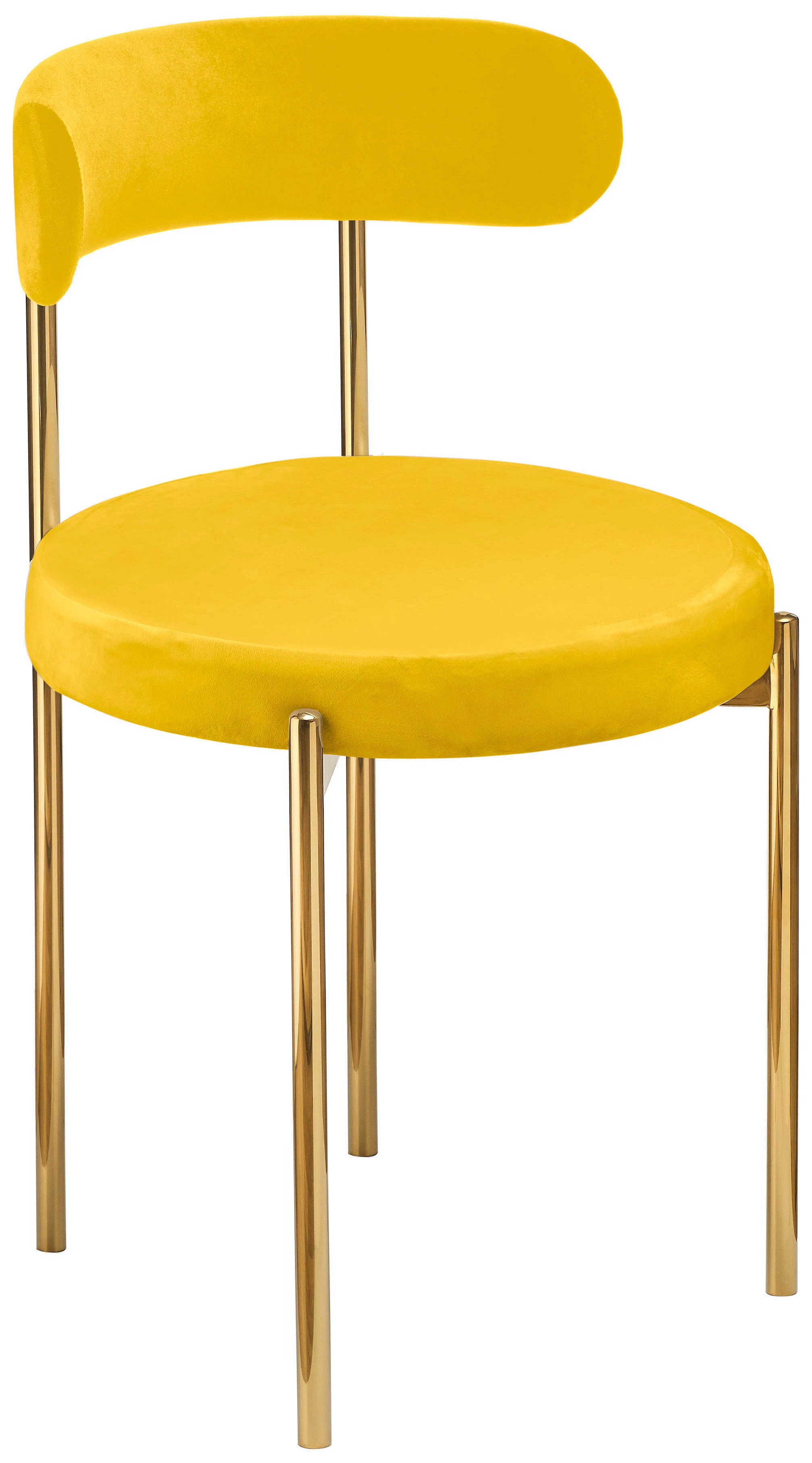 Стул «Лира» золотой, желтый бархат