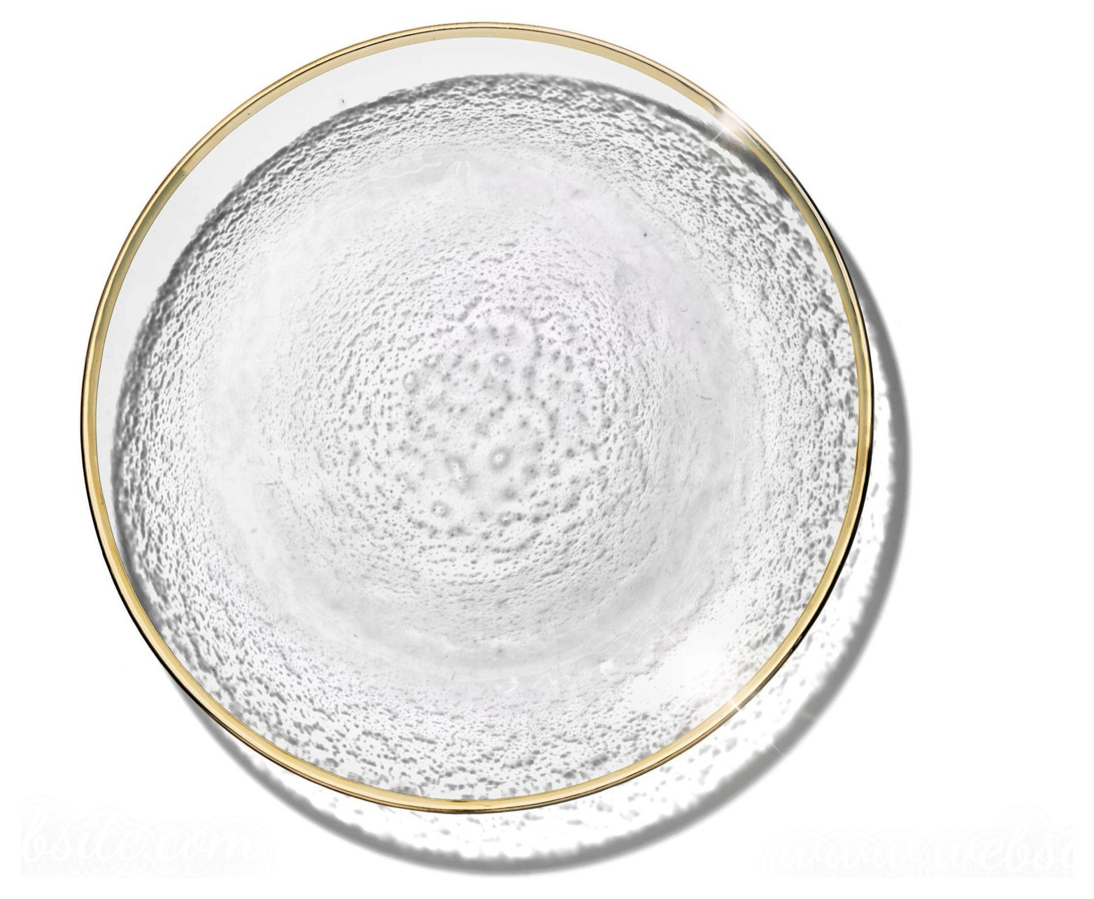 Закусочная тарелка «Анитра» прозрачная с золотой каймой