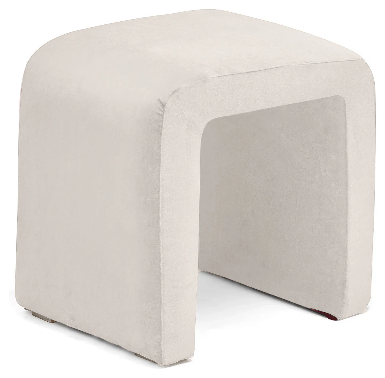 Пуф «П» молочный бархат