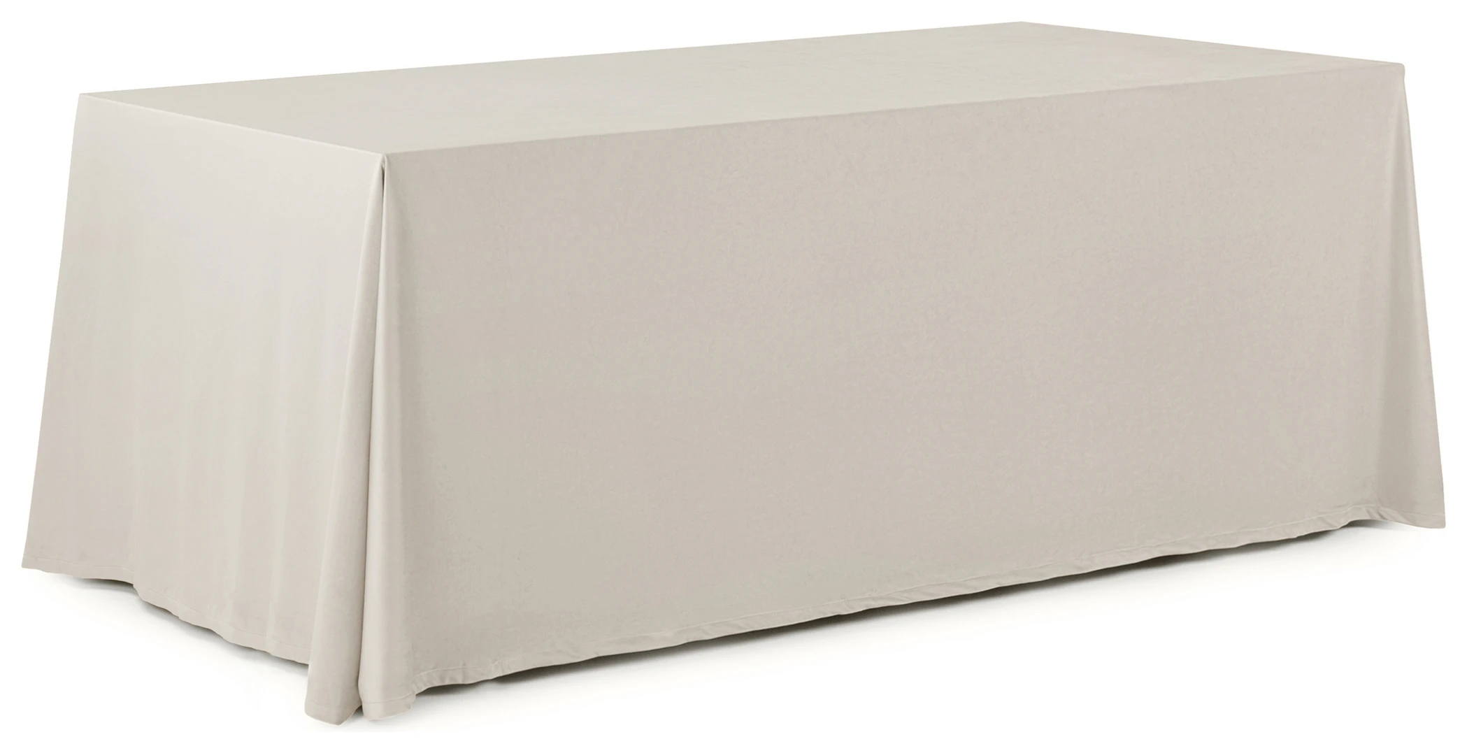 Скатерть прямая широкая бархатная кремовая