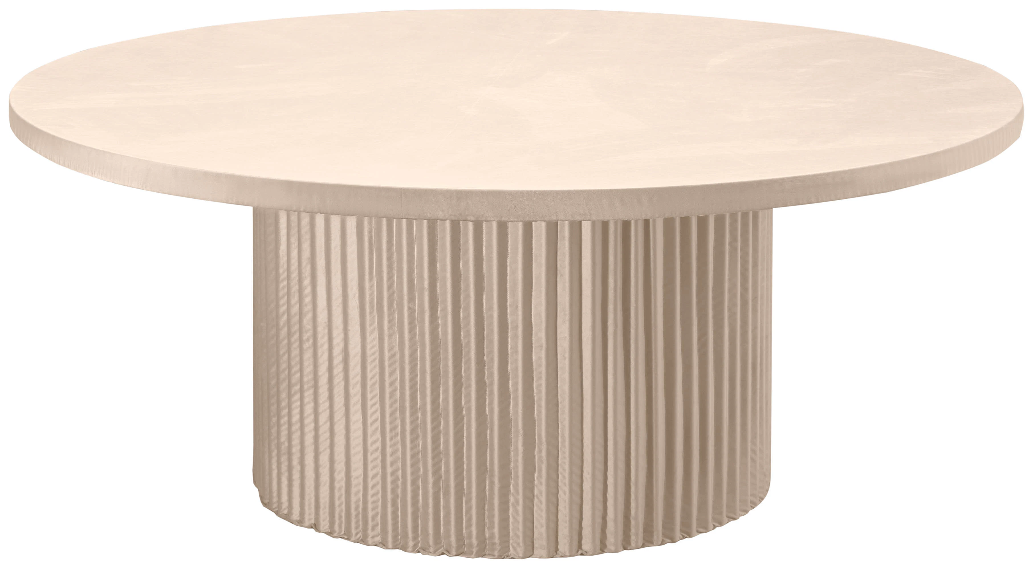 Стол «Арис» круглый, бархат кремовый