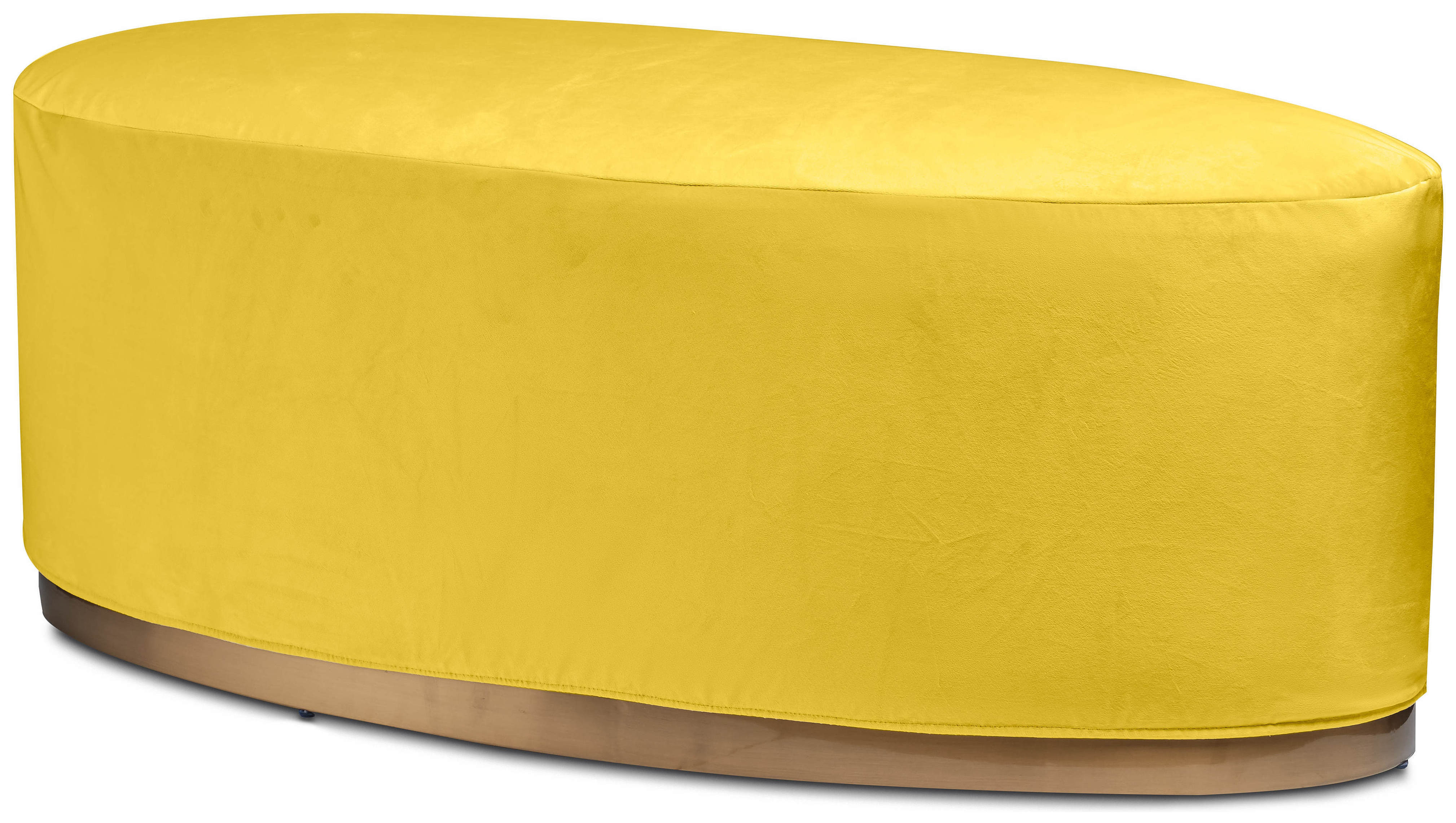 Чехол бархатный желтый для овального пуфа