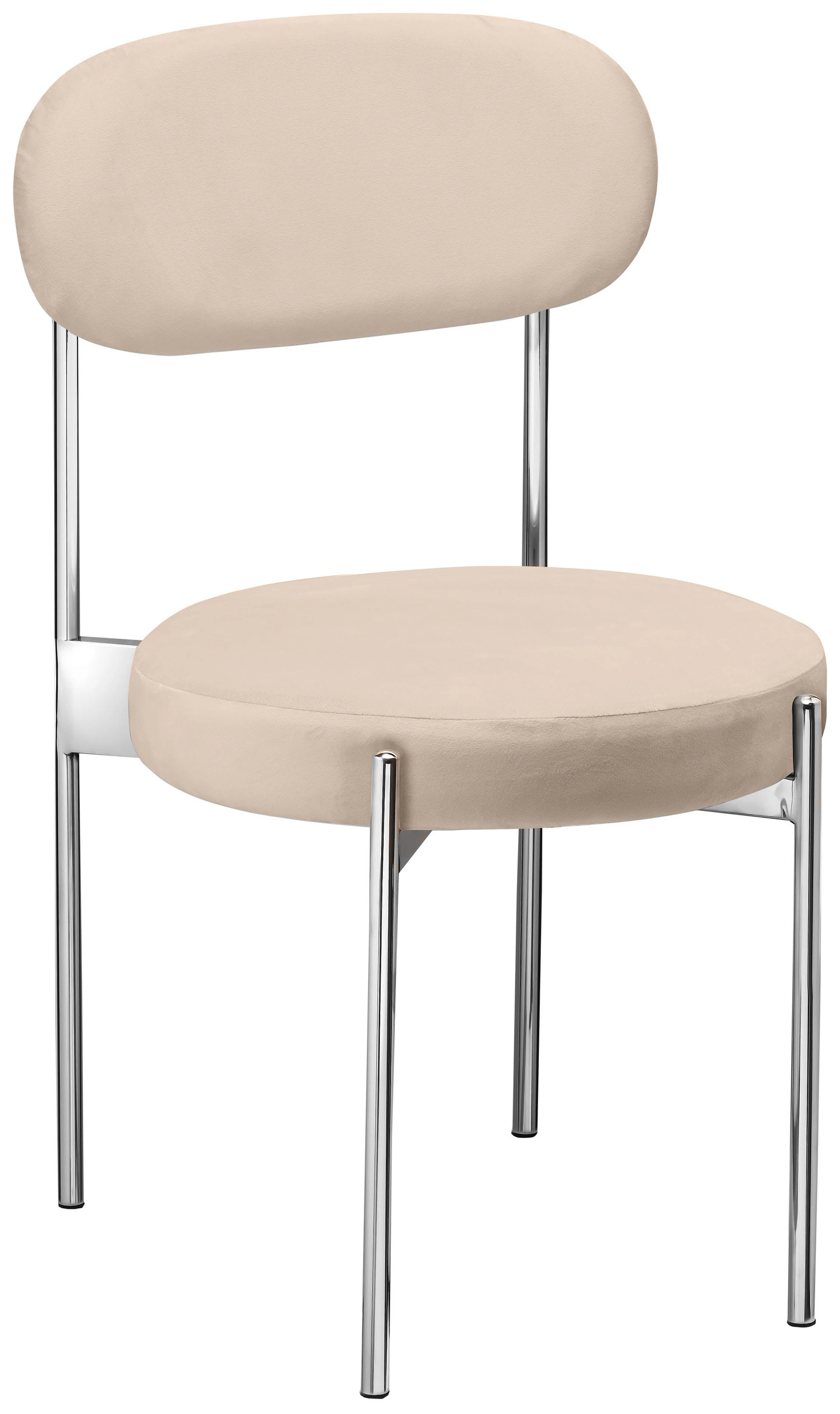 Стул «Тотем» серебряный, кремовый бархат