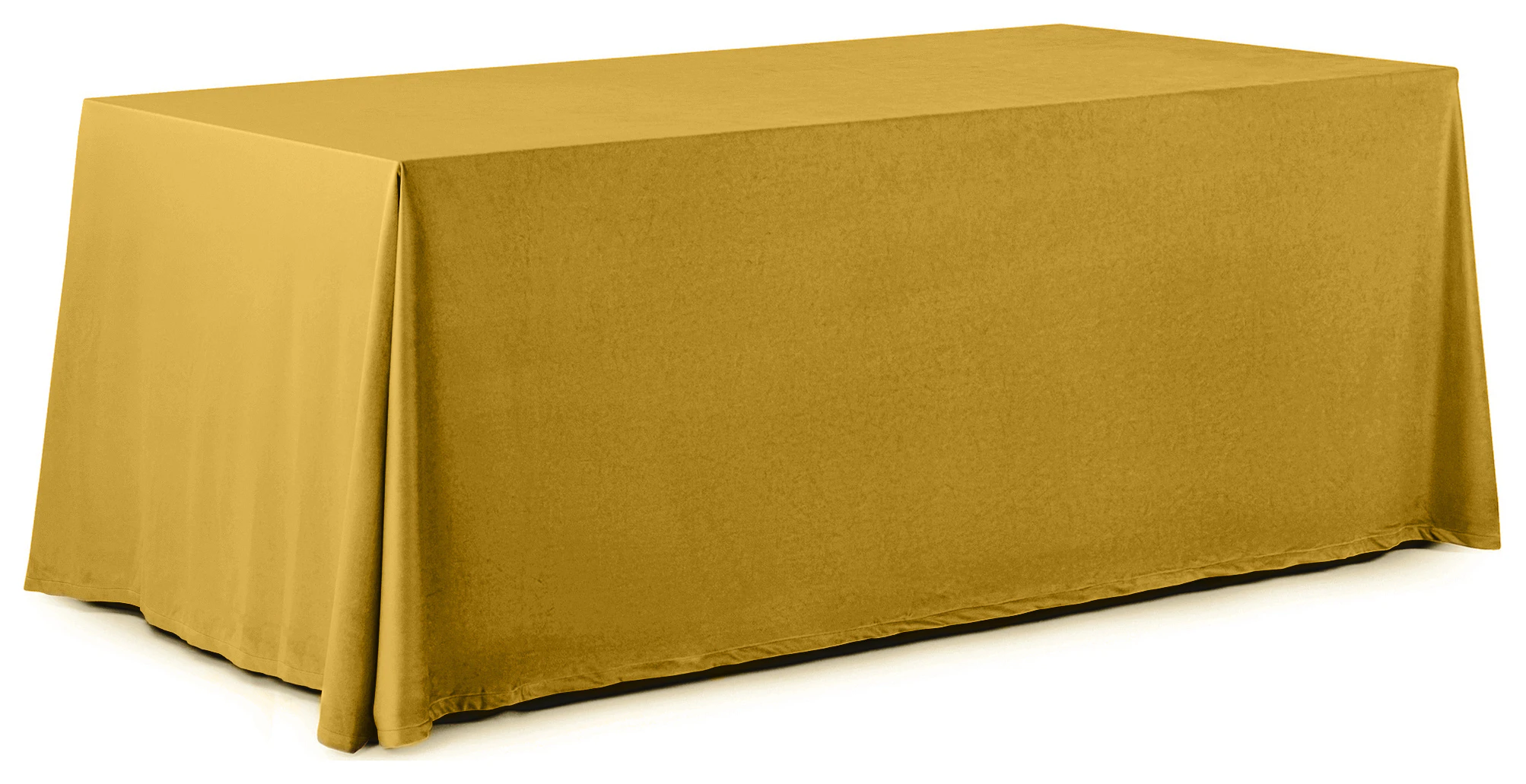 Скатерть прямая широкая бархатная горчичная