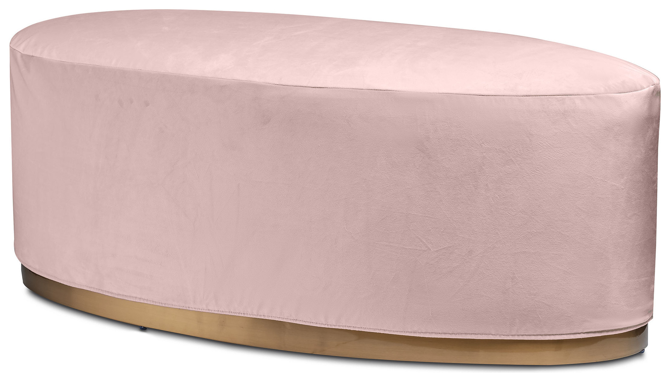 Чехол бархатный пыльно-розовый для овального пуфа