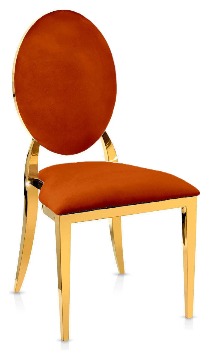 Стул «Вашингтон» золотой, терракотовые подушки из бархата