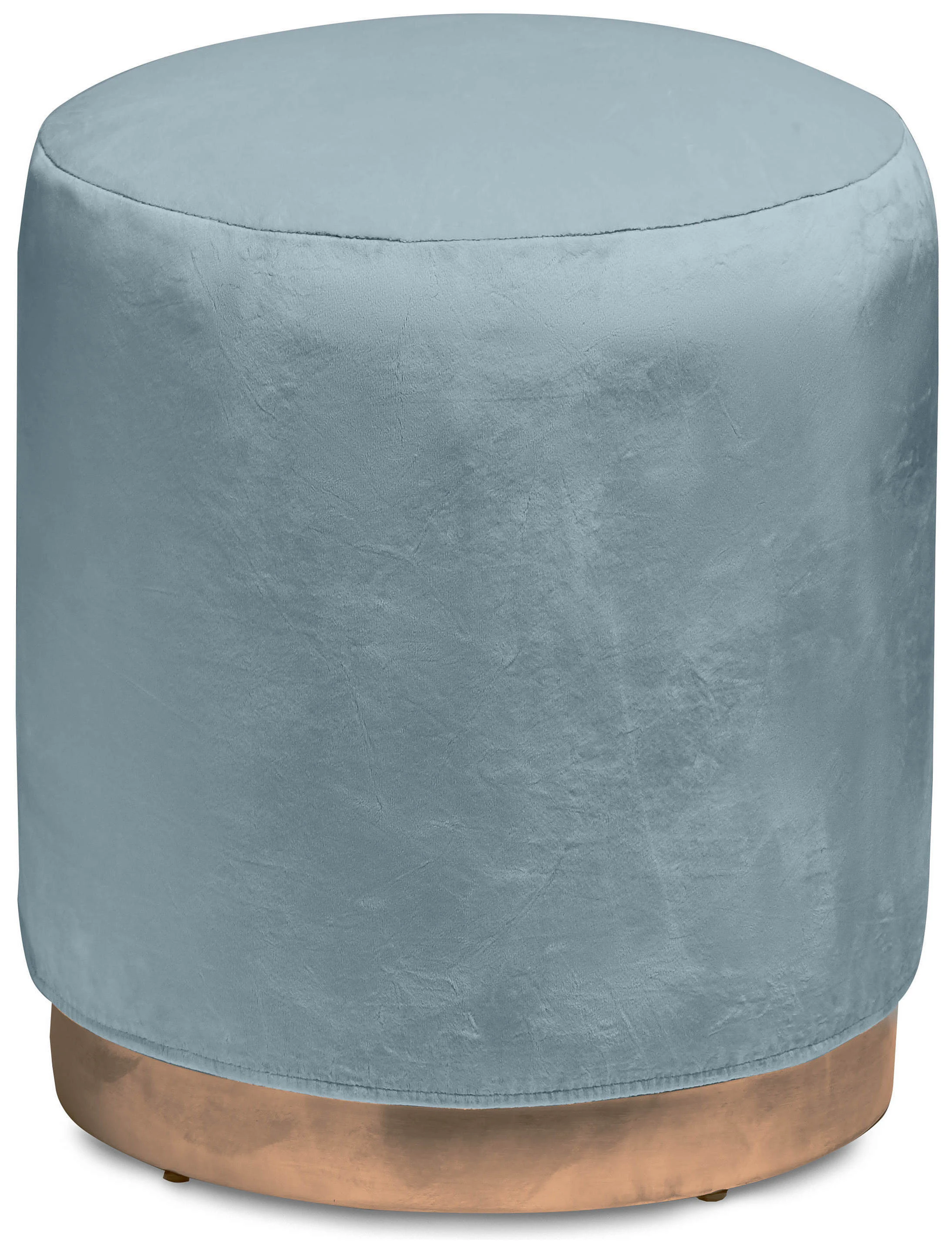 Пуф «Круг» золотой, серо-голубой бархат