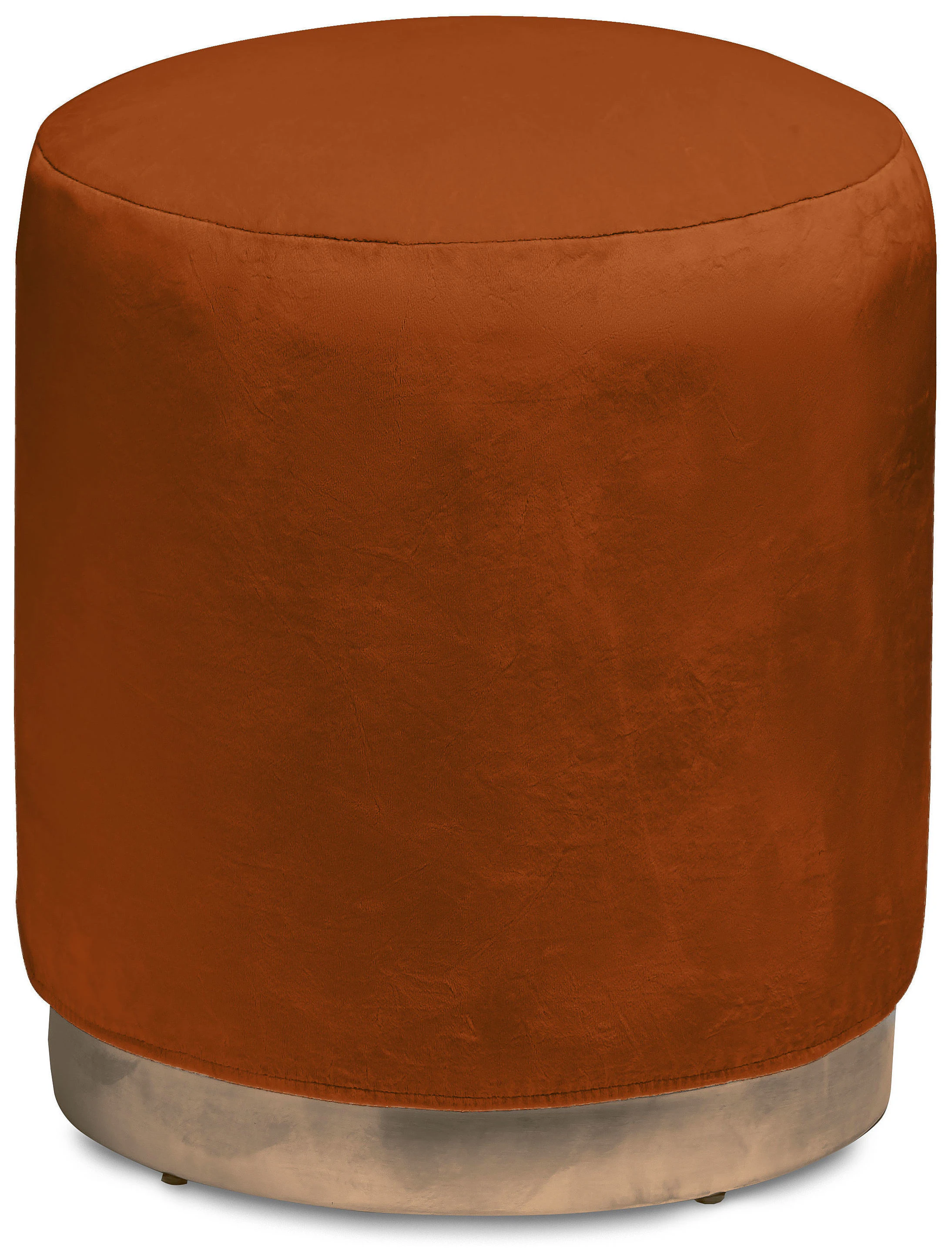 Пуф «Круг» золотой, терракотовый бархат
