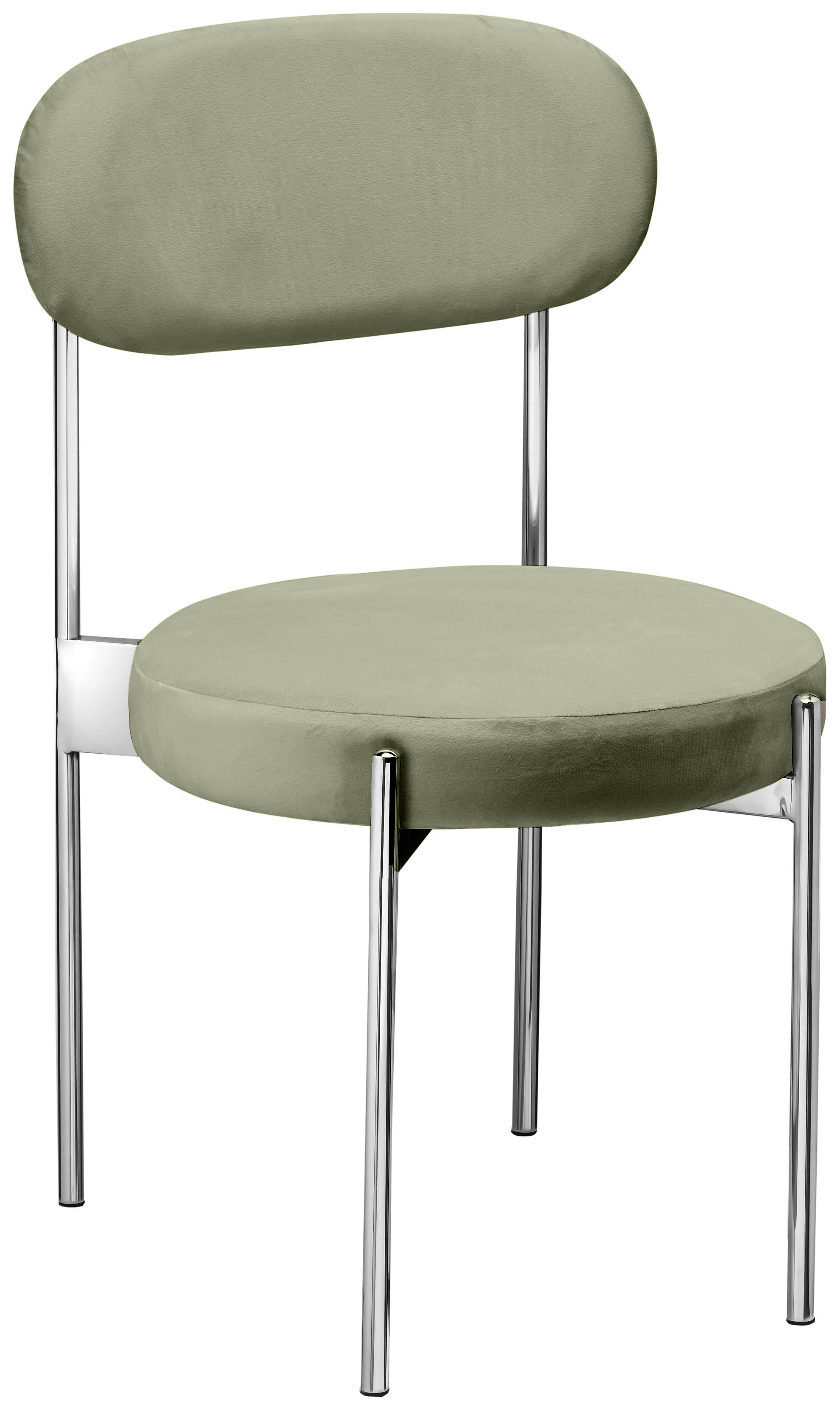 Стул «Тотем» серебряный, пыльно-зеленый бархат