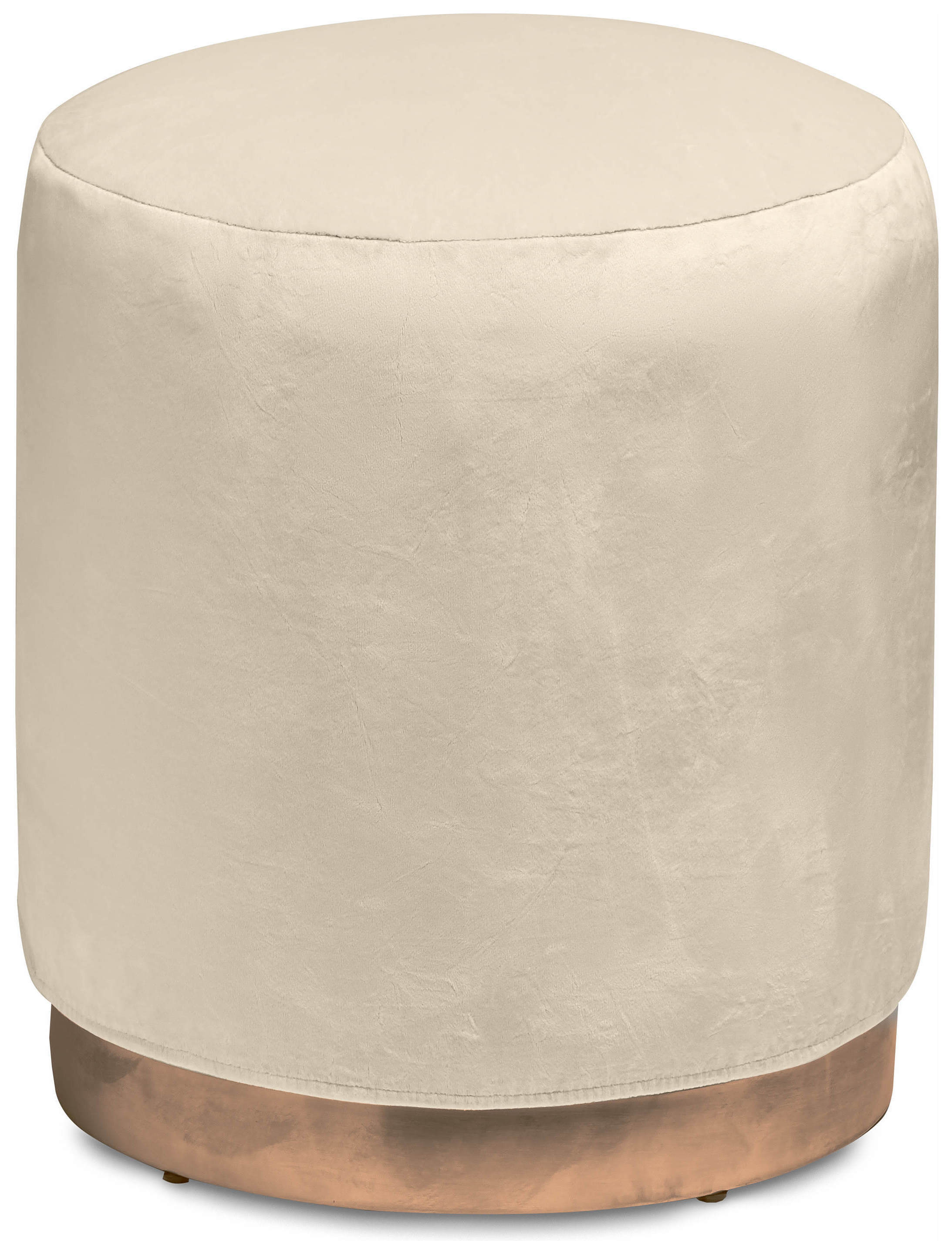Чехол бархатный светло-бежевый для круглого пуфа