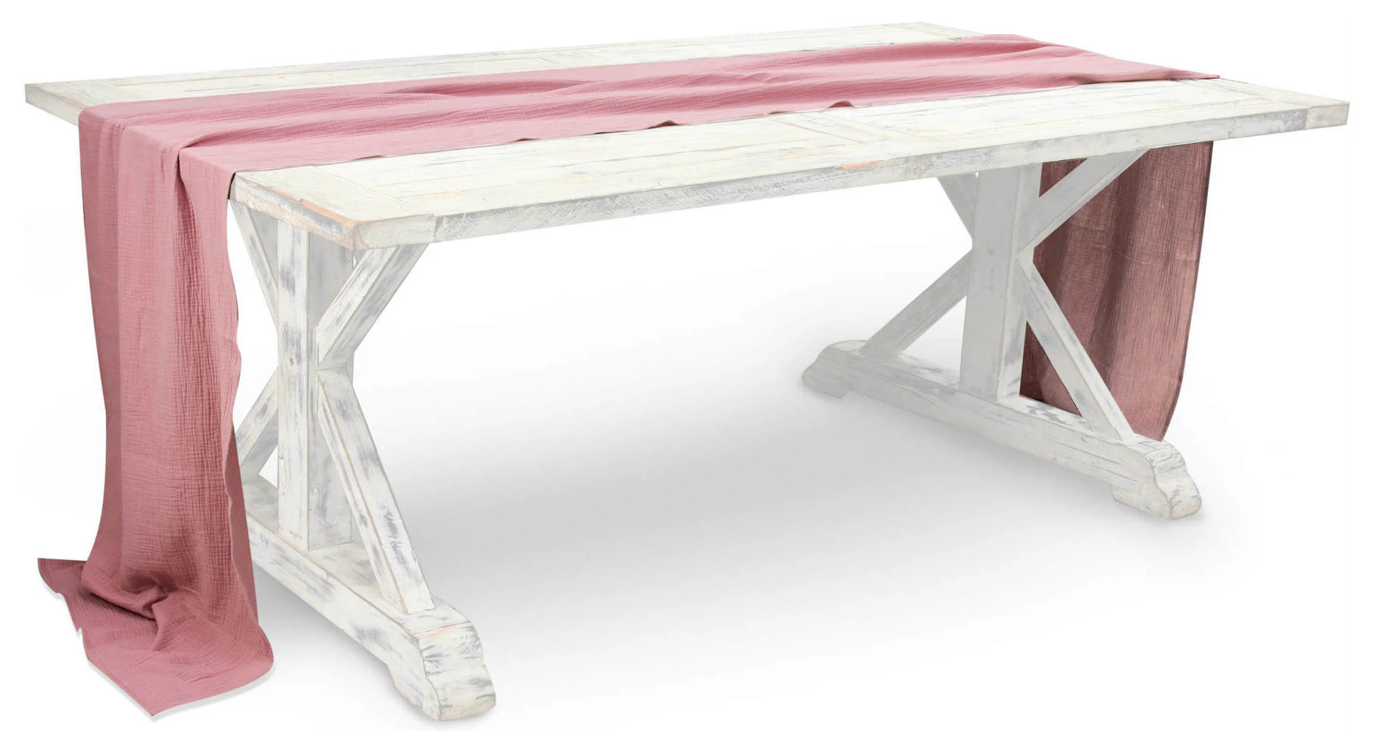 Раннер из муслина зефирный