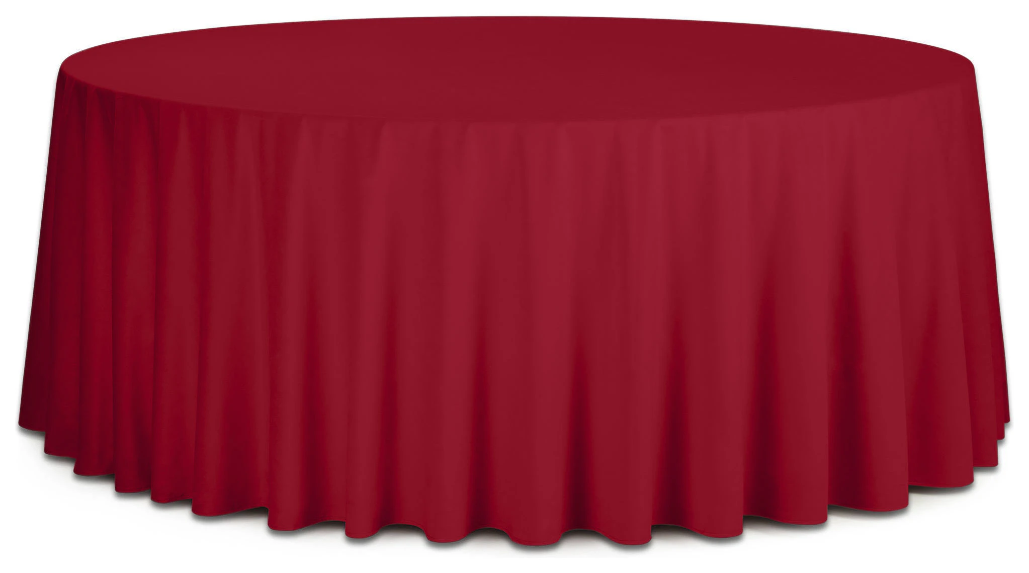 Скатерть круглая бархатная красная
