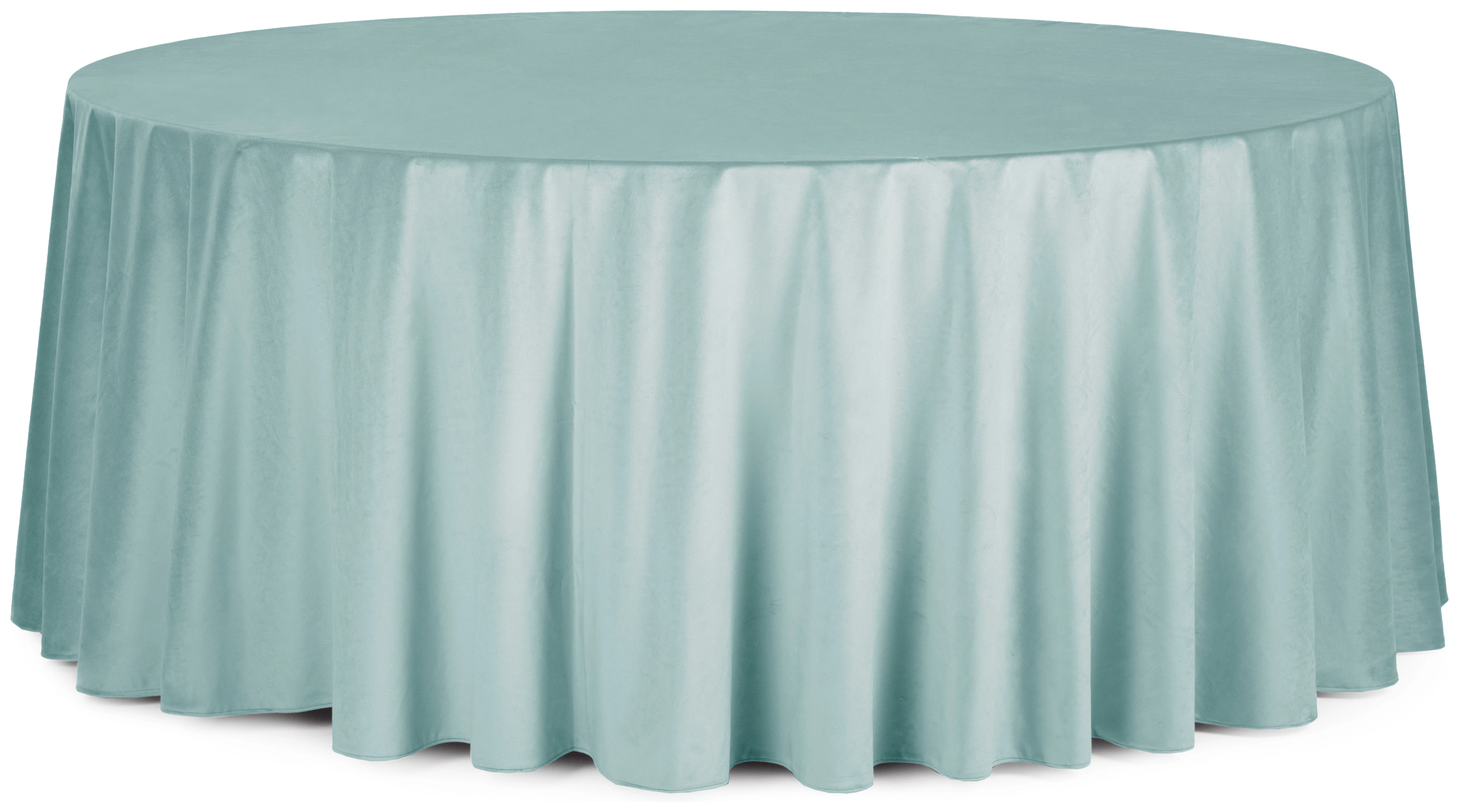 Скатерть круглая бархатная мятная