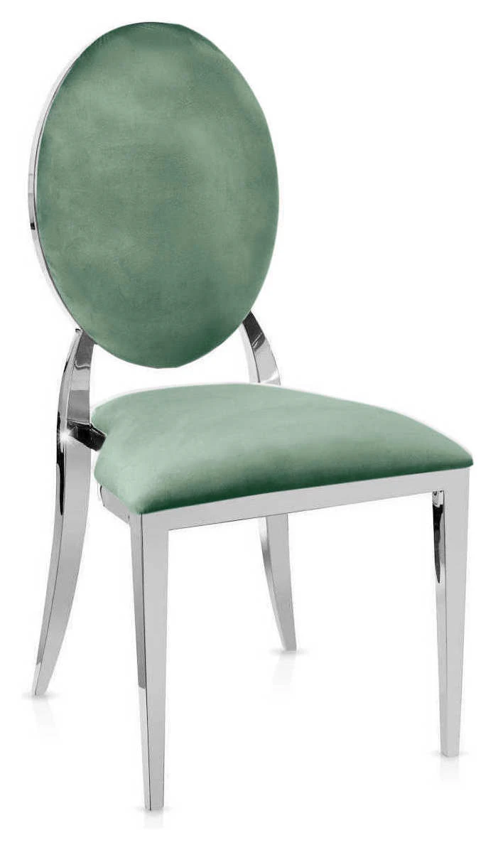 Стул «Вашингтон» серебряный, шалфейные подушки из бархата