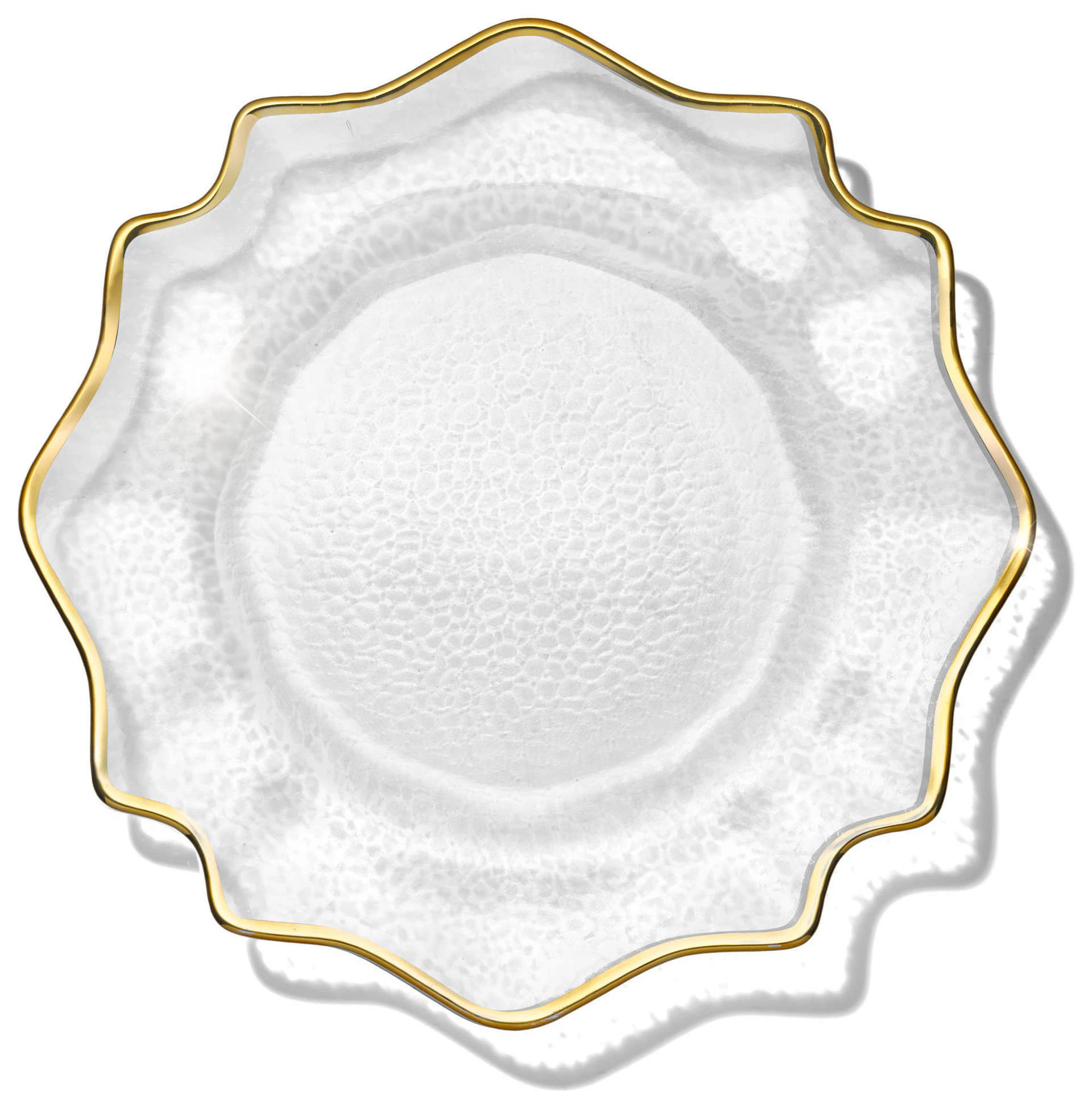 Подстановочная тарелка «Фиона» прозрачная с золотой каймой