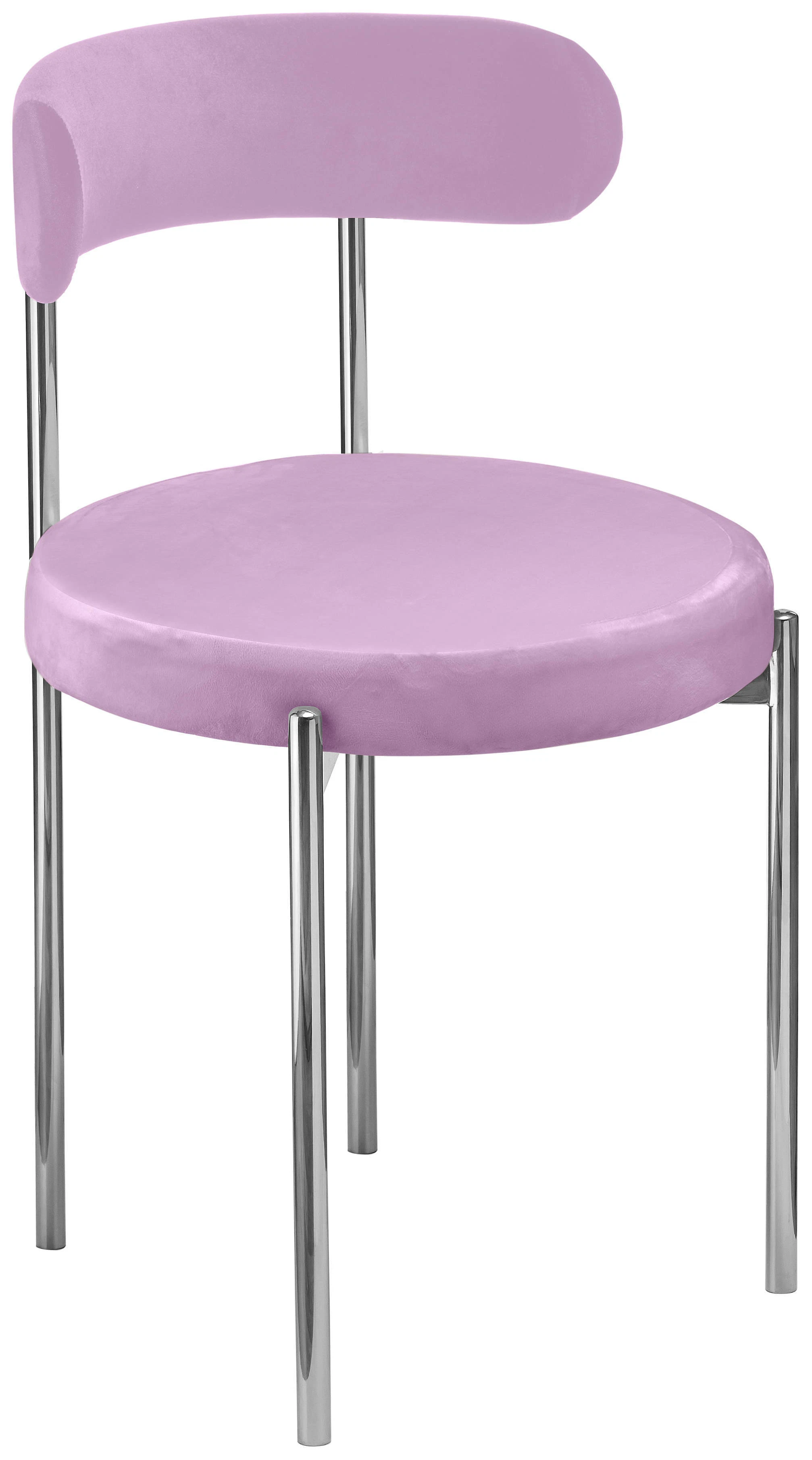 Стул «Лира» серебряный, пыльно-лавандовый бархат