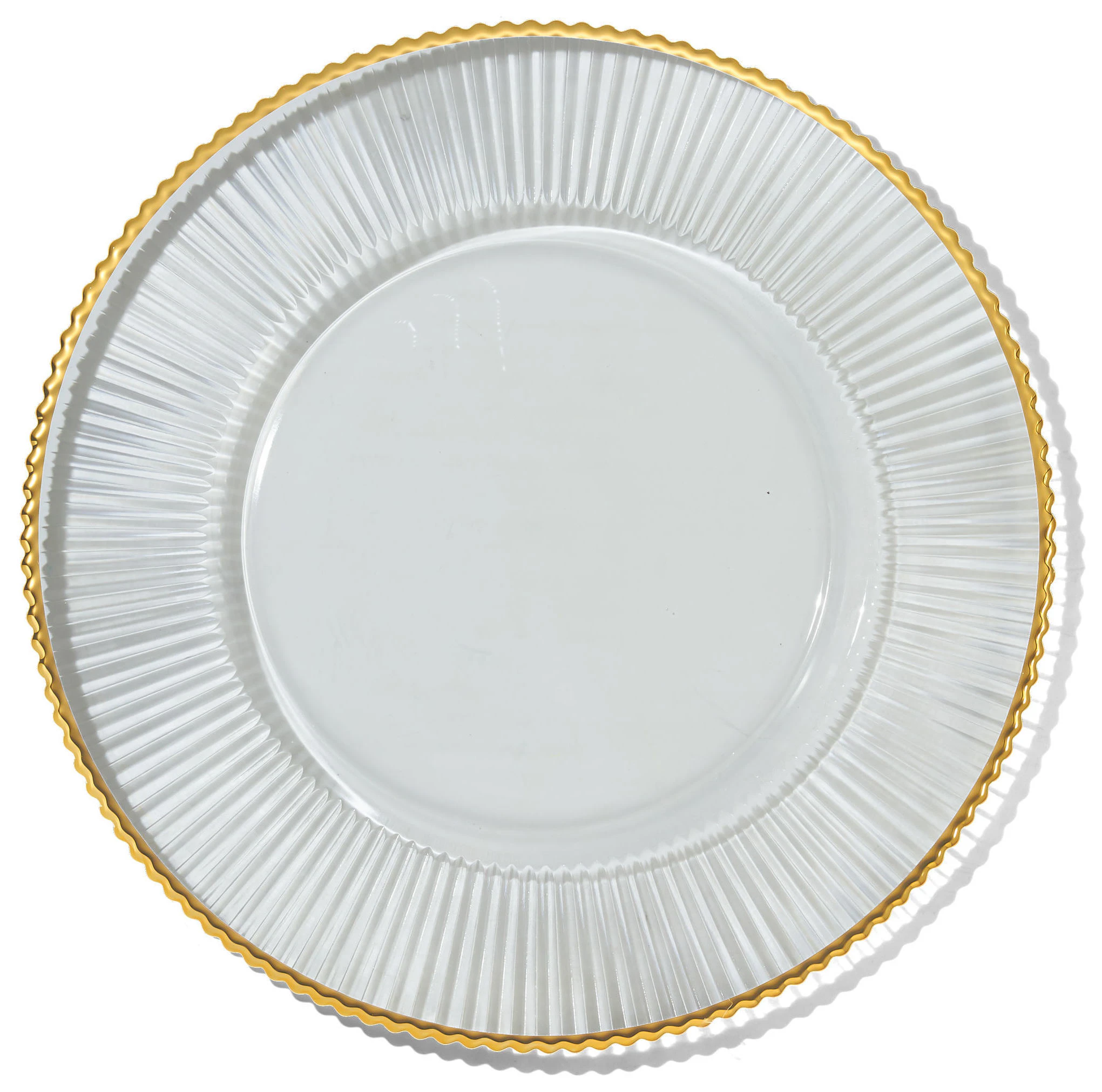 Подстановочная тарелка «Репигито» прозрачная с золотой каймой