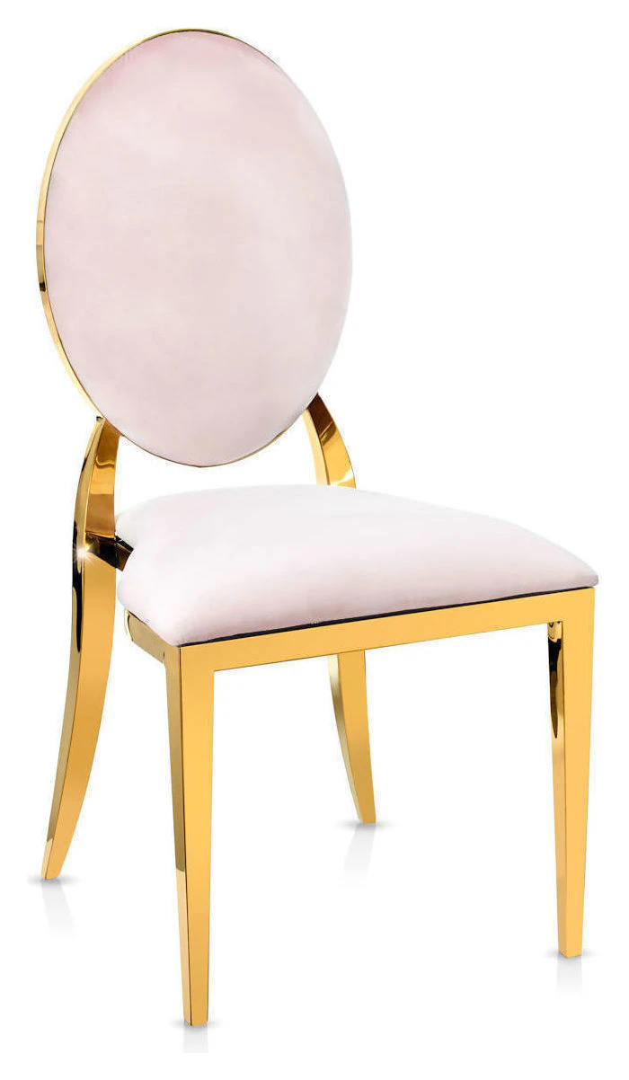 Стул «Вашингтон» золотой, пыльно-розовые подушки из бархата