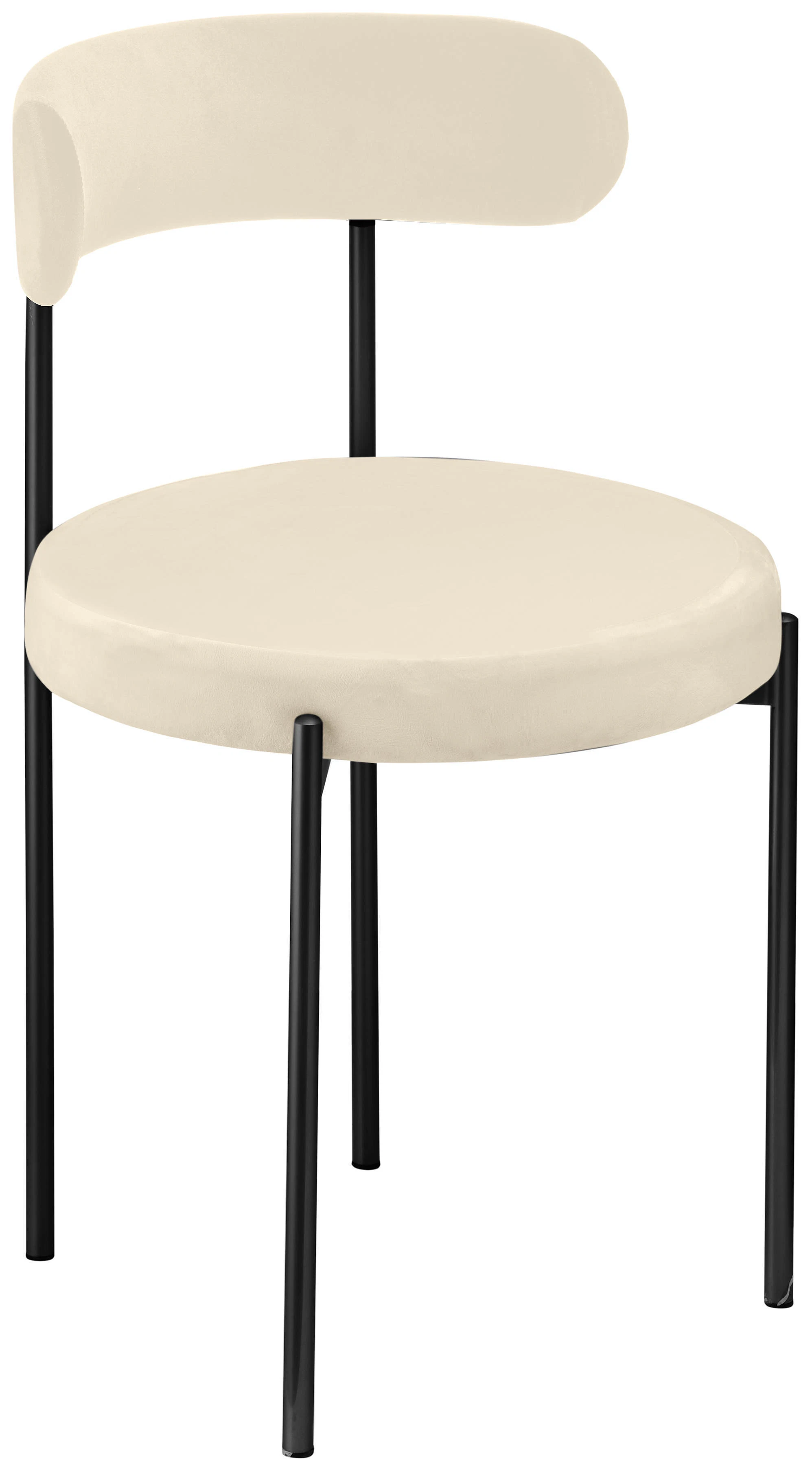 Стул «Лира» черный, молочный бархат