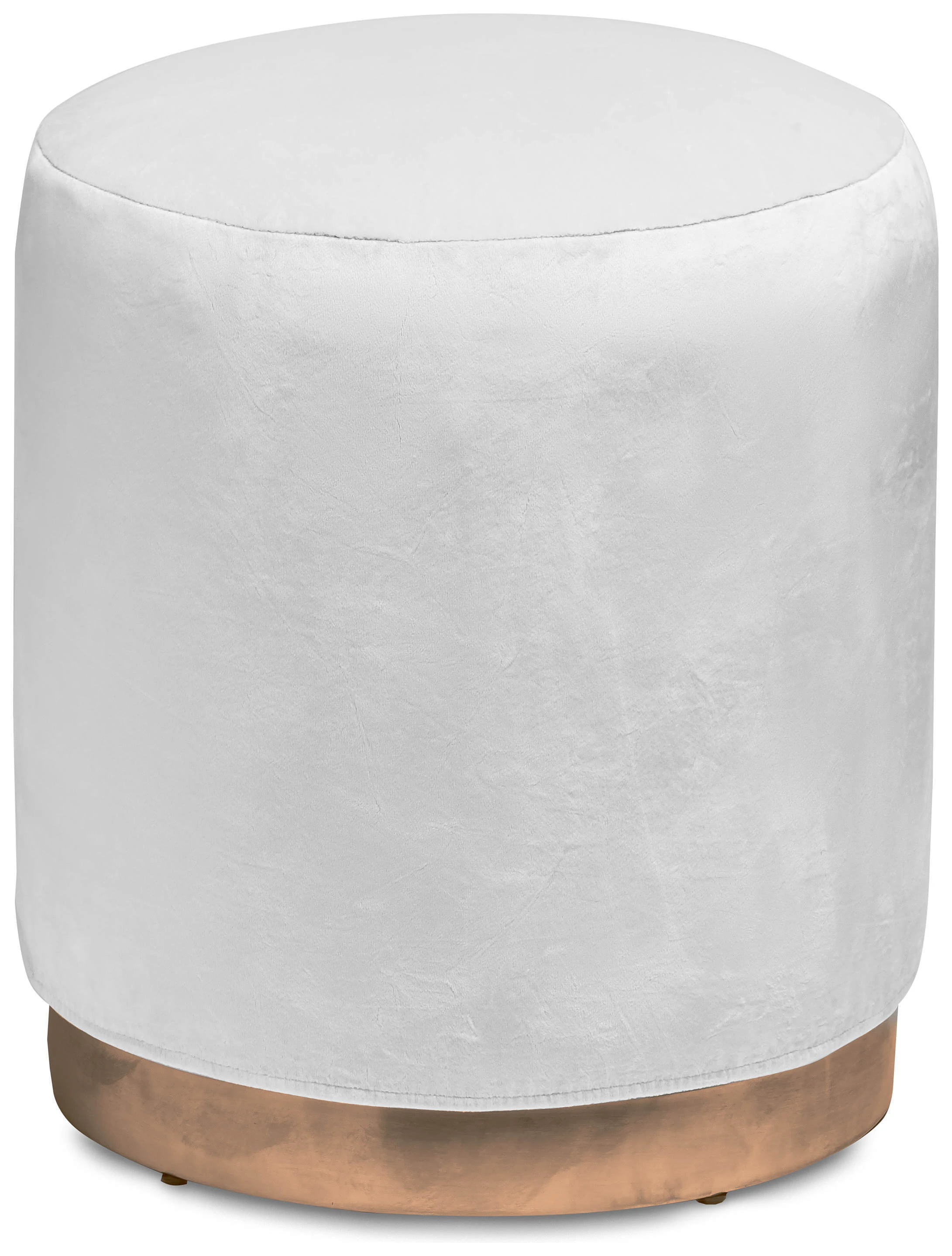 Пуф «Круг» золотой, белый бархат