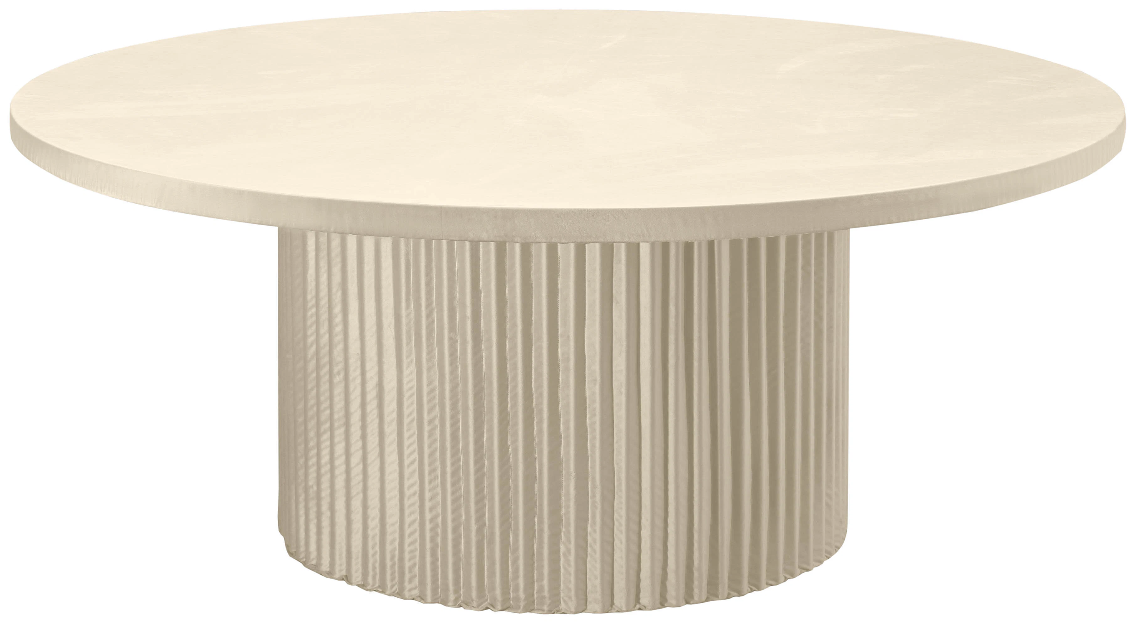 Стол «Арис» круглый, бархат светло-бежевый