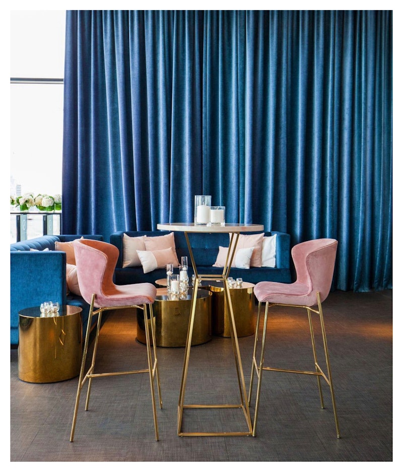 Коктейльный столик Песочные Часы Золото с круглой столешницей