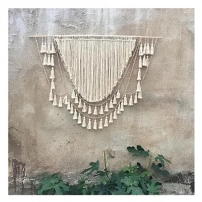 Панно декоративное из макраме Бохо с Бусинами - изображение 3