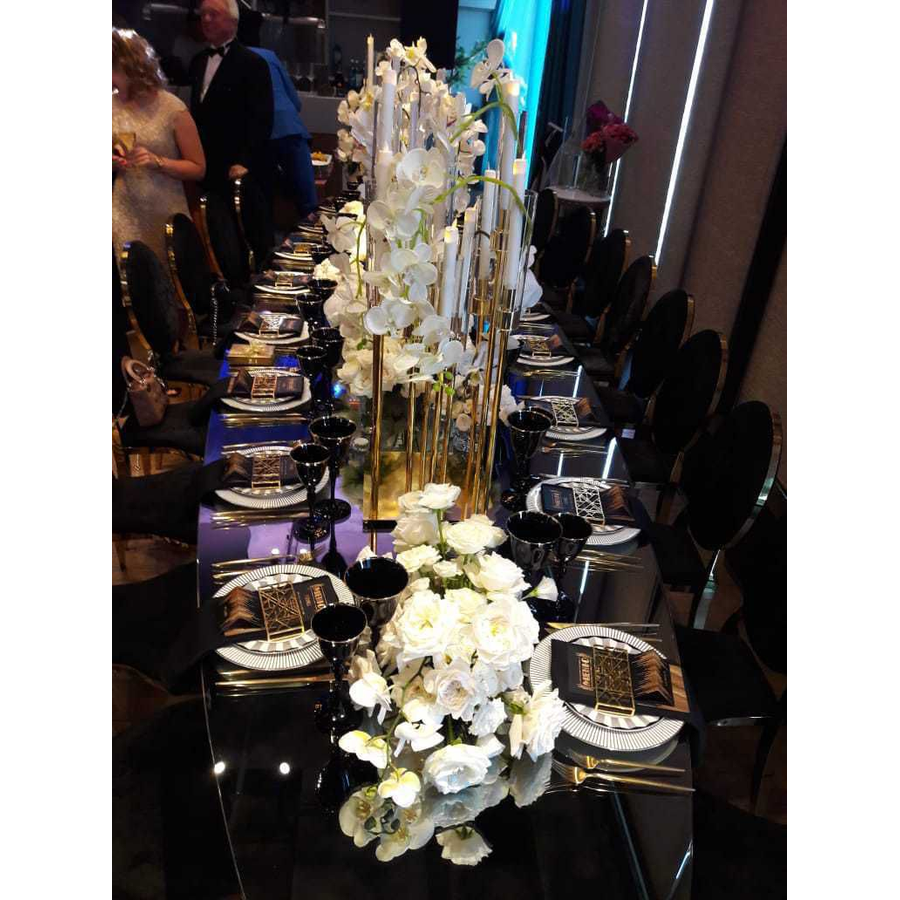 Канделябр золотой со стеклянными колбами Виктори (10 стоек) - Фото миниатюра 3