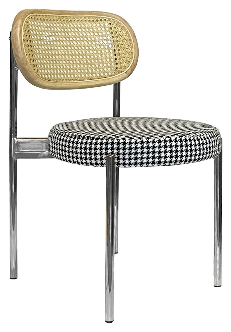 Стул Модерн Серебро, Натуральный ротанг + Гусиная лапка