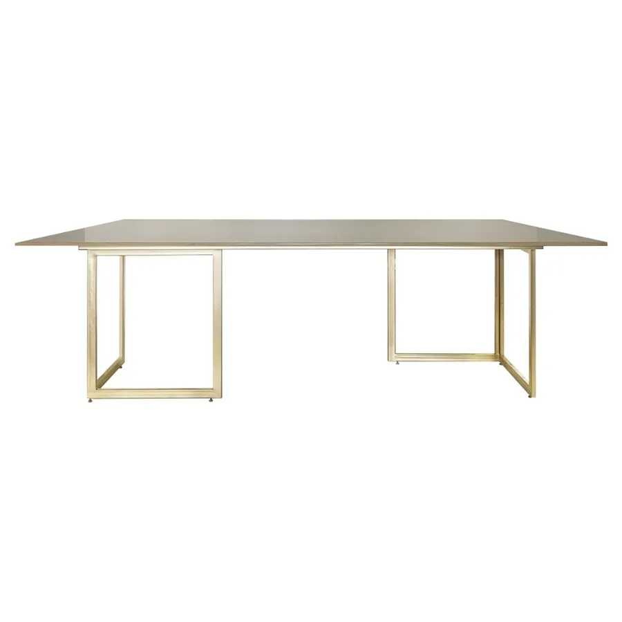 Стол Корнерс прямоугольный, нат. дерево + золото - Фото миниатюра 1