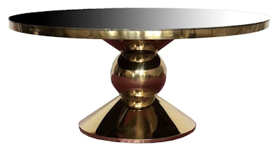 Круглый стол Идол, золотой (зеркальная столешница)