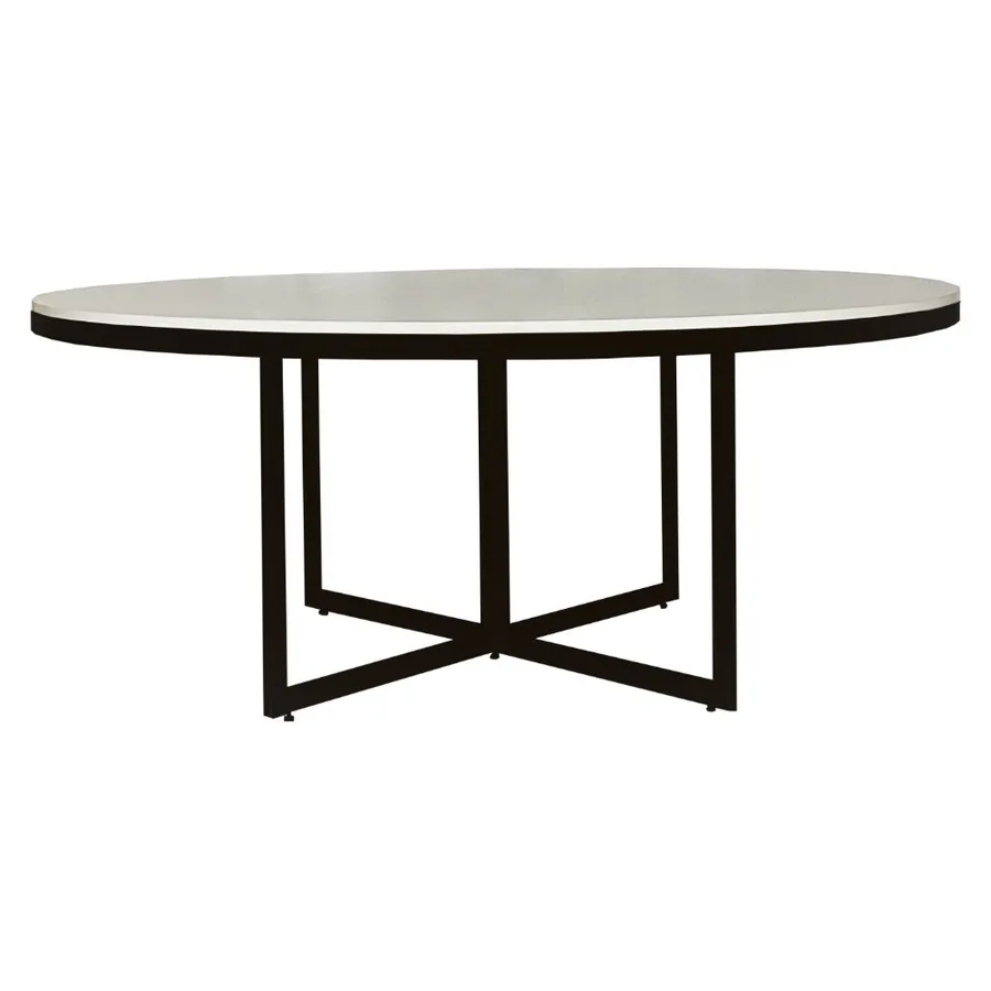 Стол Корнерс круглый, белый + перекрас металла в любой цвет - Фото миниатюра 2