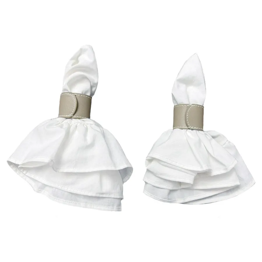 Салфетка из хлопка, с рюшами белая - Фото миниатюра 6