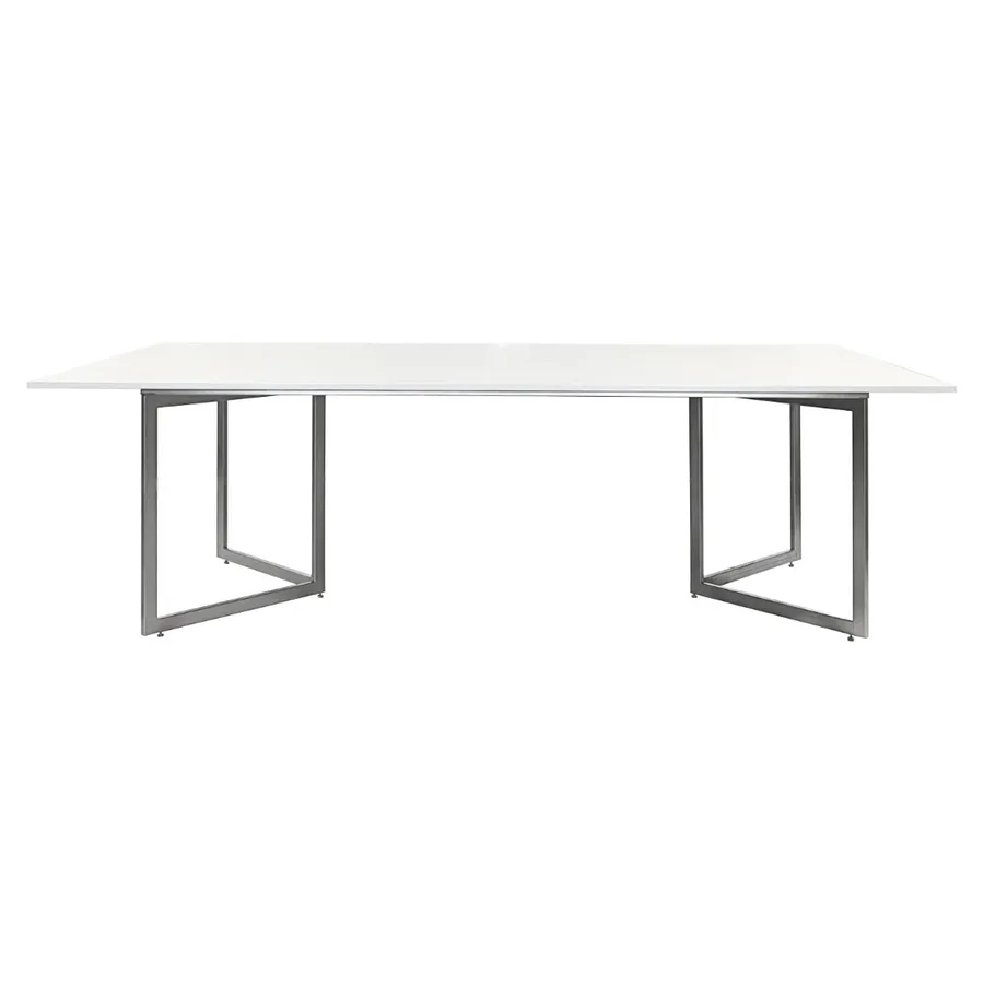 Стол Корнерс прямоугольный, белый + перекрас металло-каркаса - Фото миниатюра 1