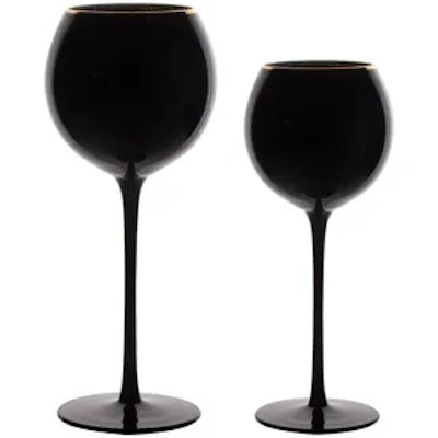 Сет бокалов Сирен нуар с золотой каймой