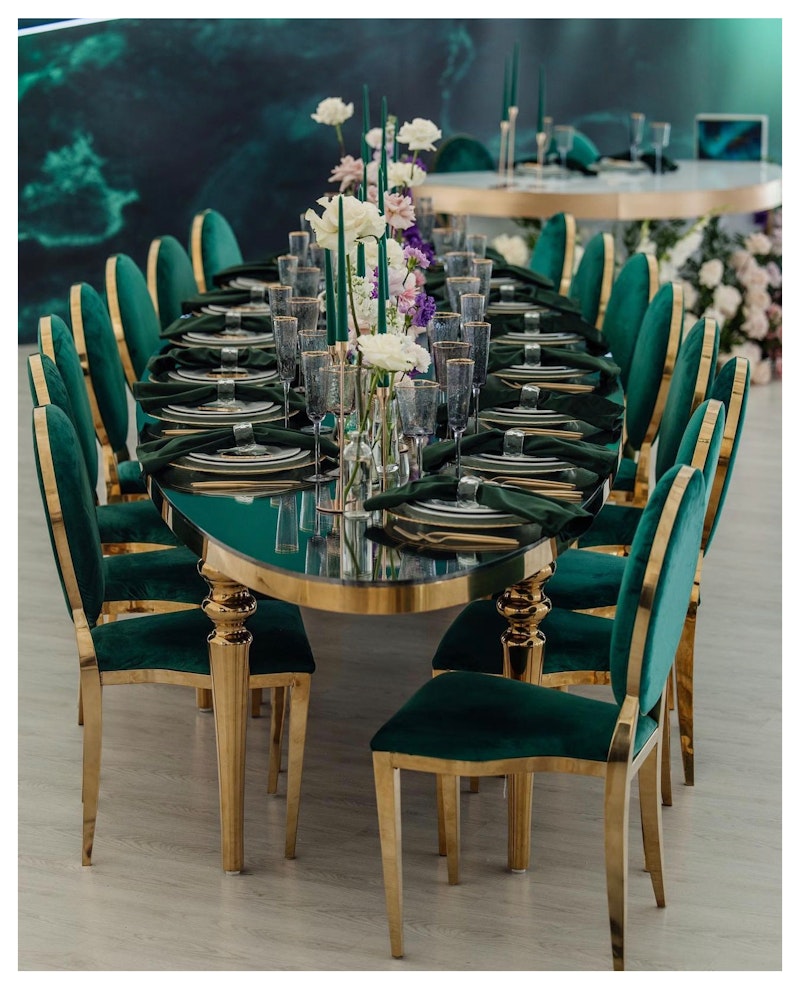 Стол  Овал Золото-400 (светлое зеркало)