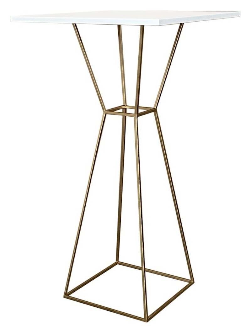 Коктейльный столик Песочные Часы Золото с квадратной столешницей