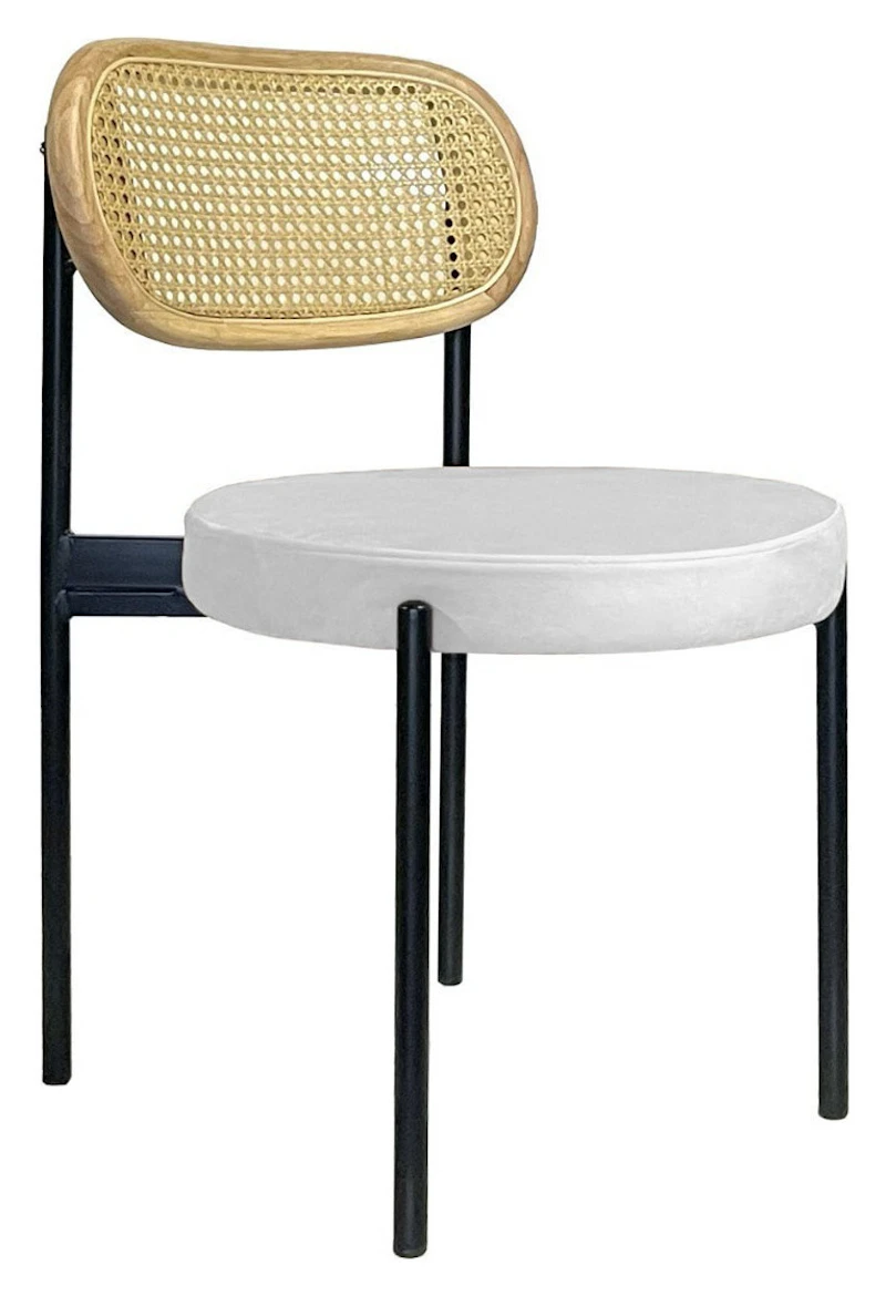 Стул Модерн Черный, Натуральный ротанг + Млечный путь