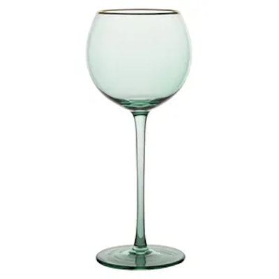 Бокал Сирен Л эвкалиптовый с золотой каймой