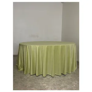 Скатерть велюр, круглая, весенняя зелень - Фото 2