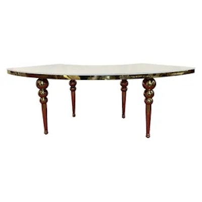 Стол-змейка-80, золотой, столешница белый МДФ, 1 модуль