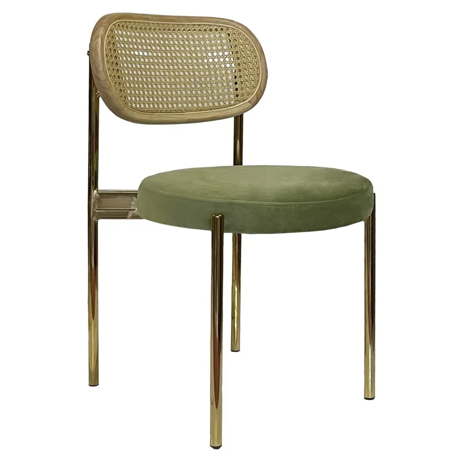 Стул Модерн Золото, Натуральный ротанг + Матча - Фото миниатюра 1